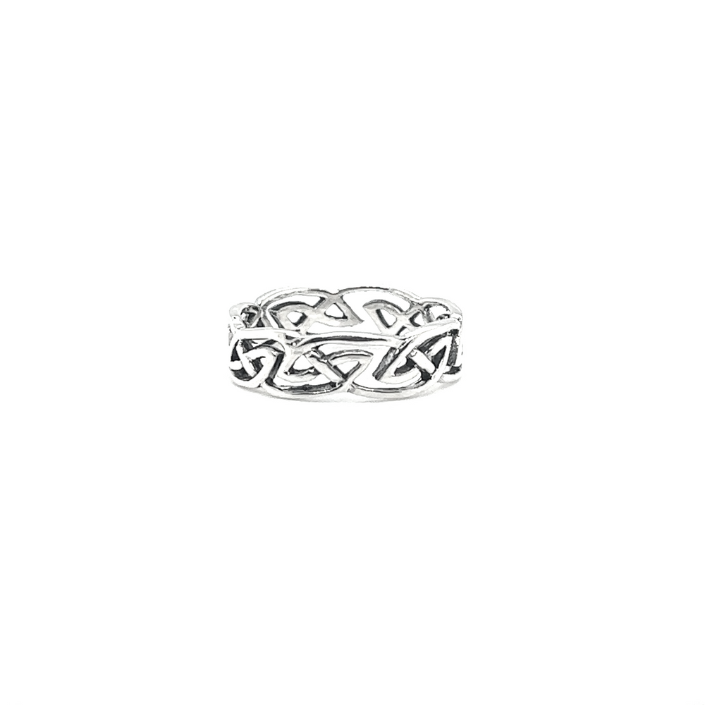 
                  
                    An enchanting Wavy Celtic band ring crafted from .925 Sterling Silver, exhibiting ancient intricacies by Super Silver.
                  
                