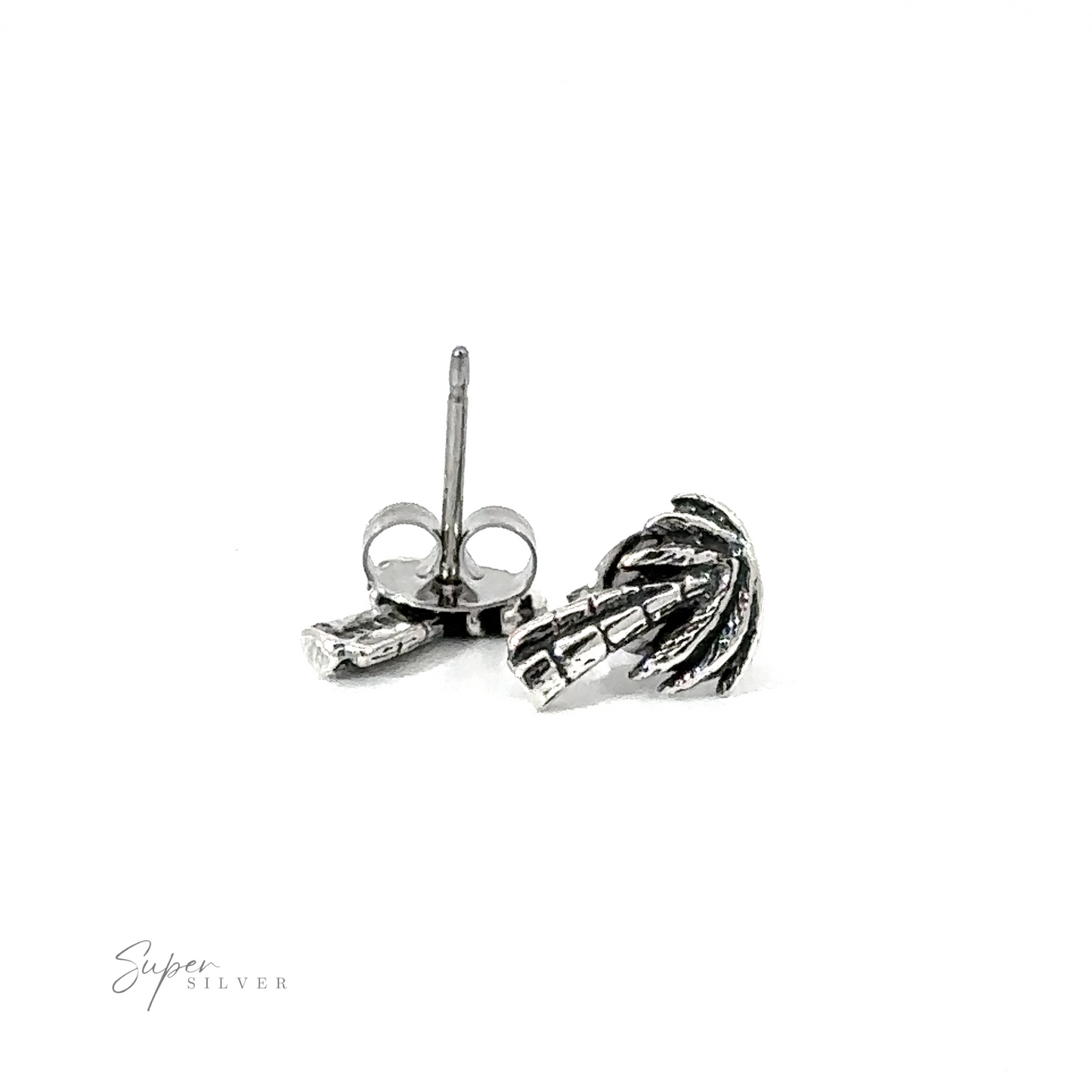 A pair of beautiful Palm Tree Studs on a white background.