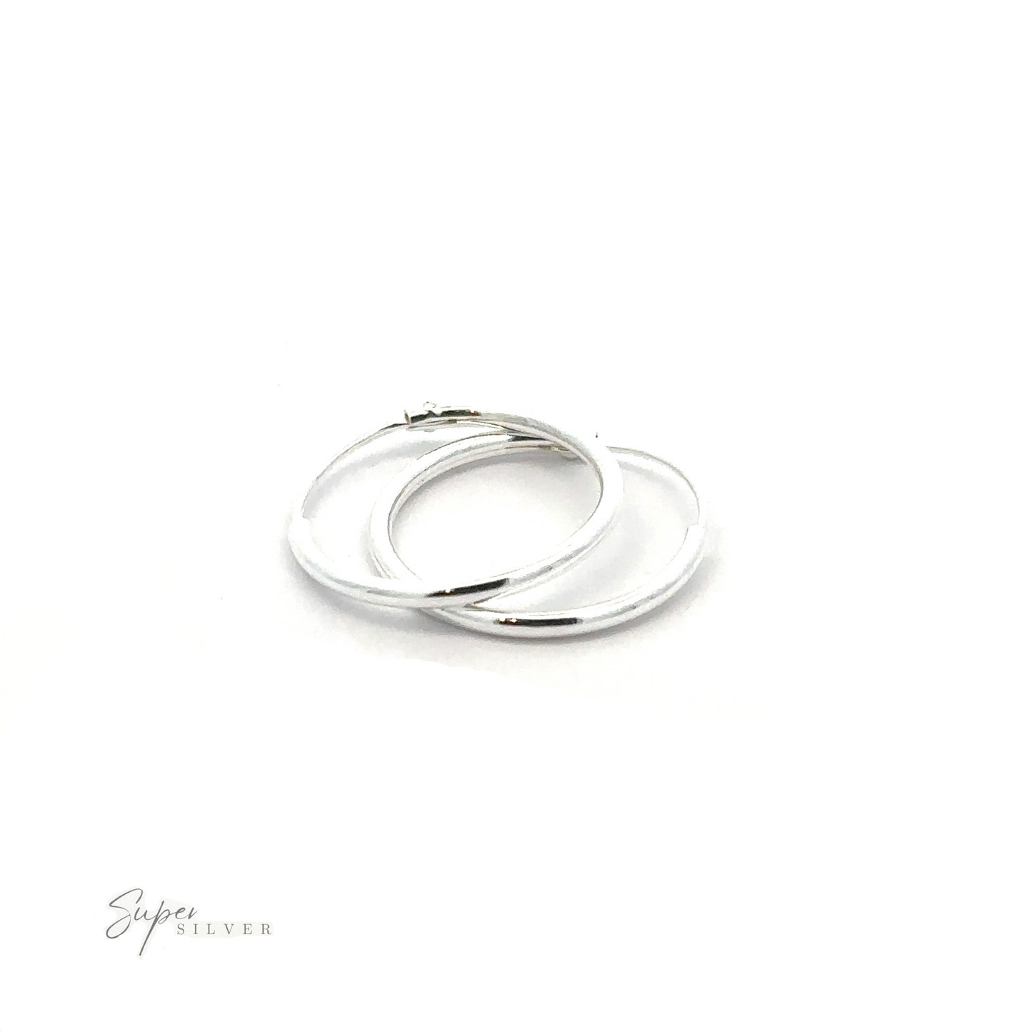 
                  
                    A pair of versatile 1.2mm Infinity Hoops with a minimalist flair on a white background.
                  
                