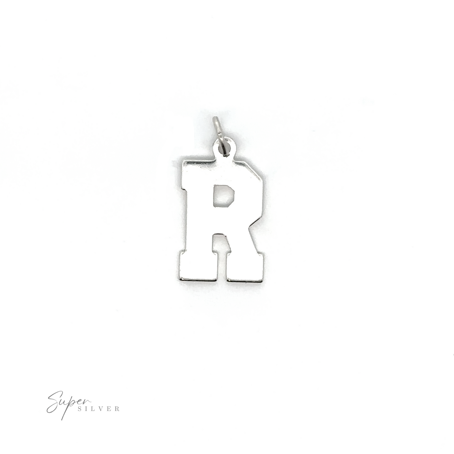 
                  
                    A personalized sterling silver Alphabet Charm with the letter R from the alphabet.
                  
                