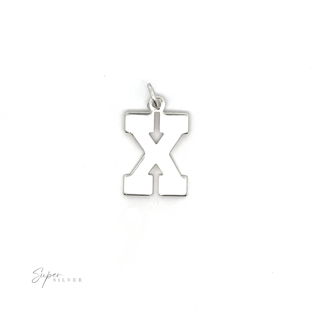 
                  
                    A personalized sterling silver Alphabet Charms featuring the letter x.
                  
                