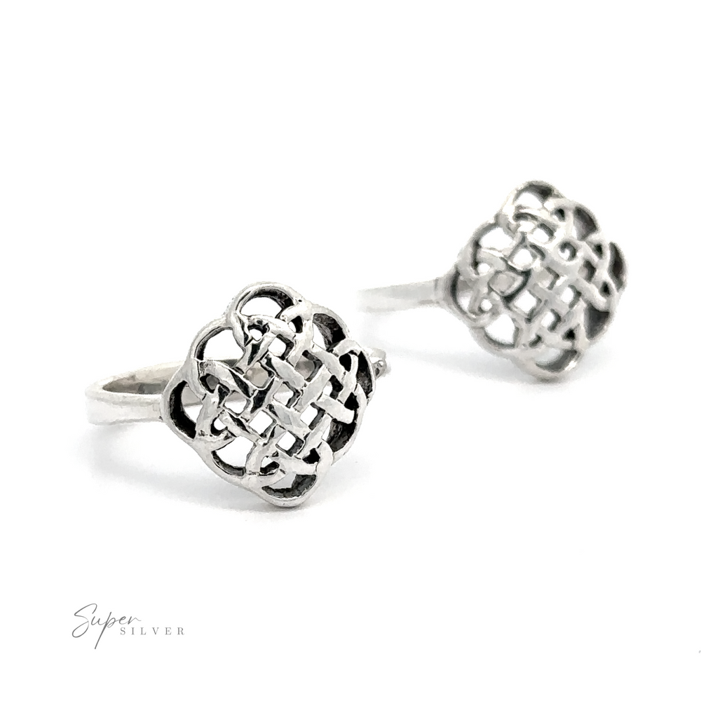 A pair of Beautiful Silver Celtic Knot Rings.