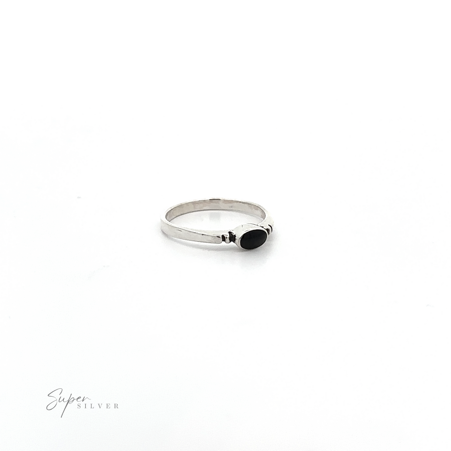 
                  
                    A dainty and sleek design featuring a Small Horizontal Oval Inlay Ring on a white background.
                  
                