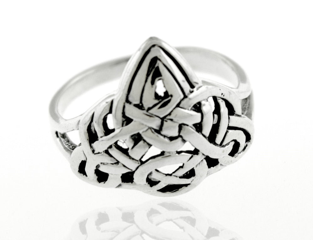 .925 Sterling silver Celtic Triangle Ring