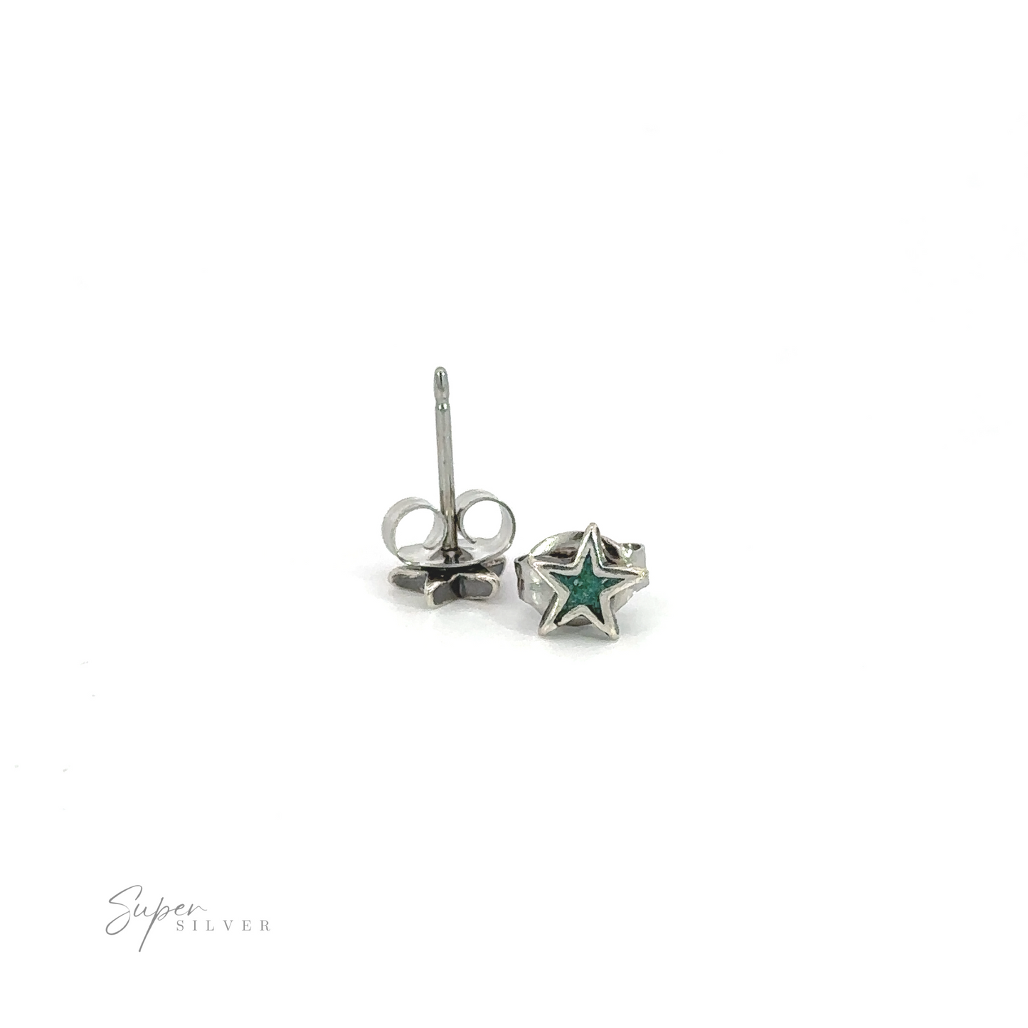 Tiny Turquoise Star Studs meet the shimmering allure of emerald star stud earrings in sterling silver, creating a captivating and stylish accessory.