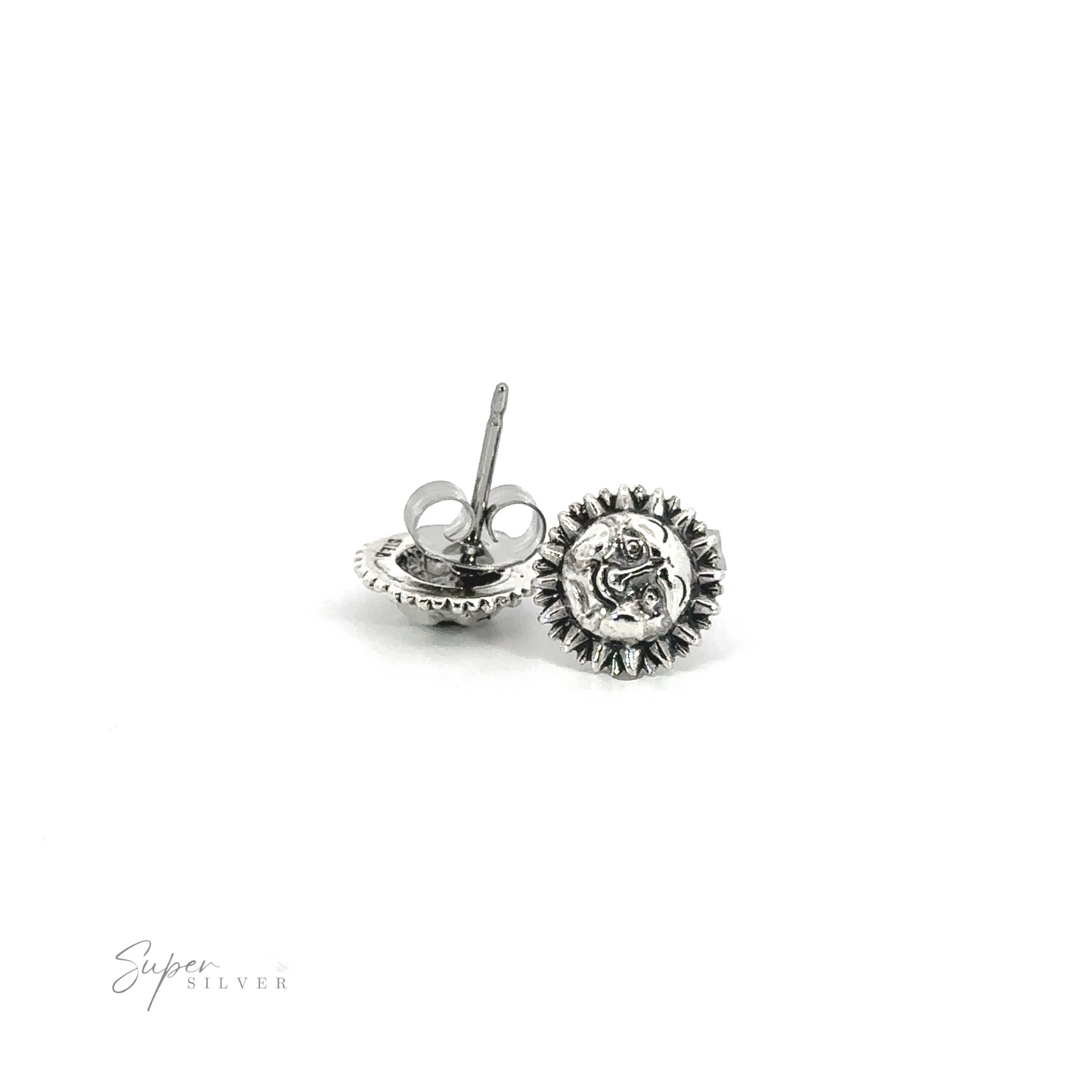 A pair of Sun with Face Studs, perfect for a celestial charm in your jewelry collection.