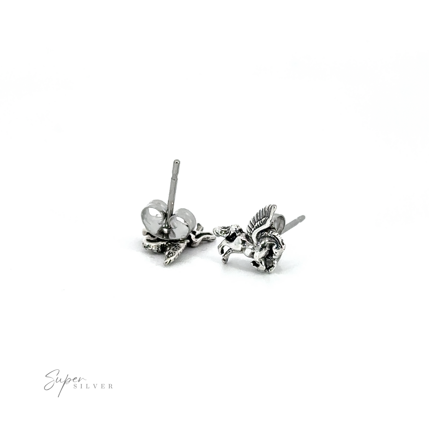A pair of Pegasus Studs on a white background.