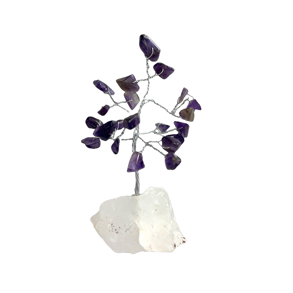 
                  
                    Delicate Wire Tree with Gemstones on a white rock, perfect for home decor.
                  
                