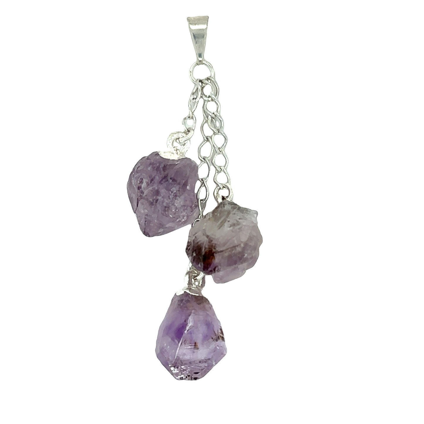 
                  
                    Triple Crystal Pendants - purple crystals by Super Silver.
                  
                