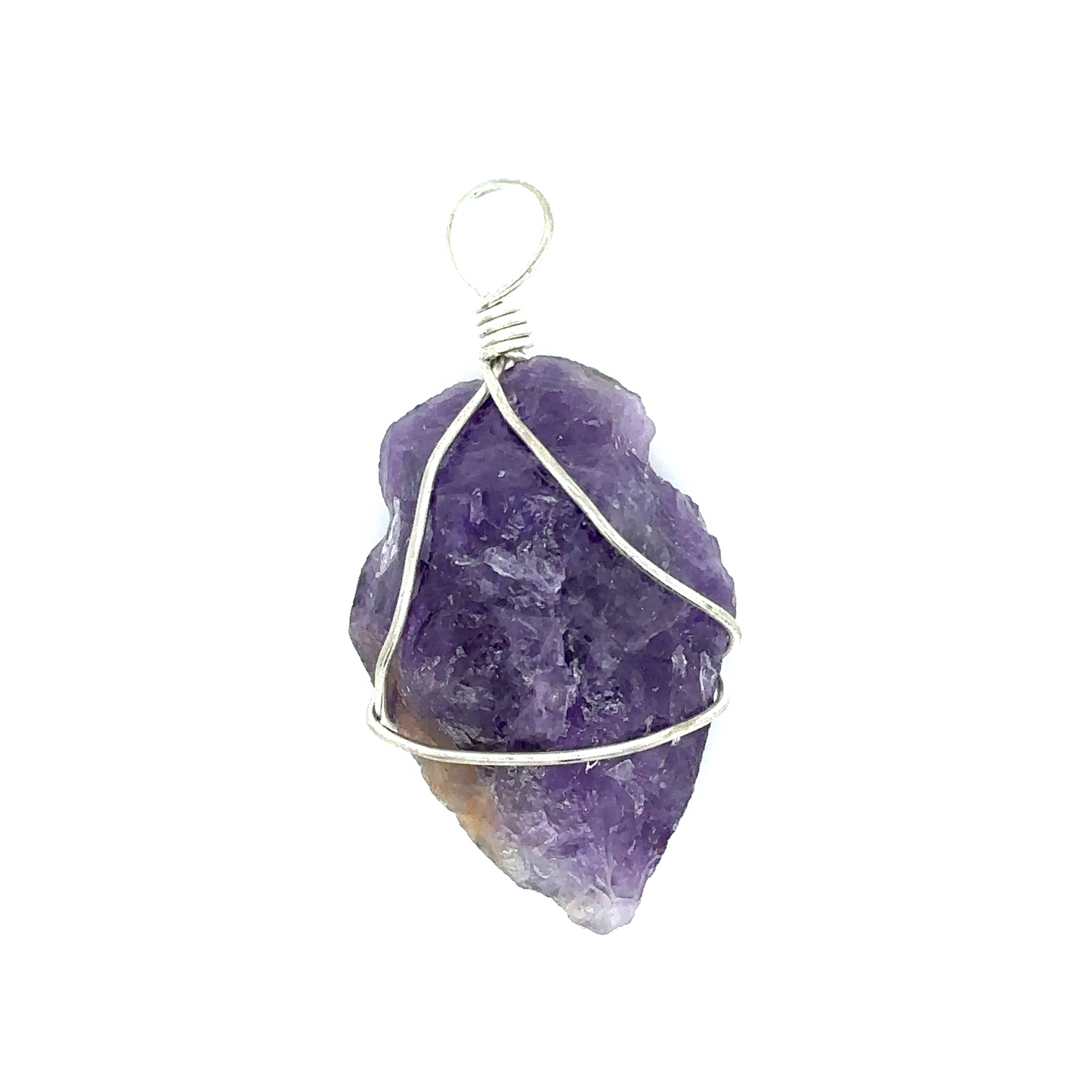 
                  
                    A stylish Super Silver wire-wrapped pendant featuring a symbolic purple amethyst stone from the Wire Wrapped Stone Arrowhead Pendants.
                  
                