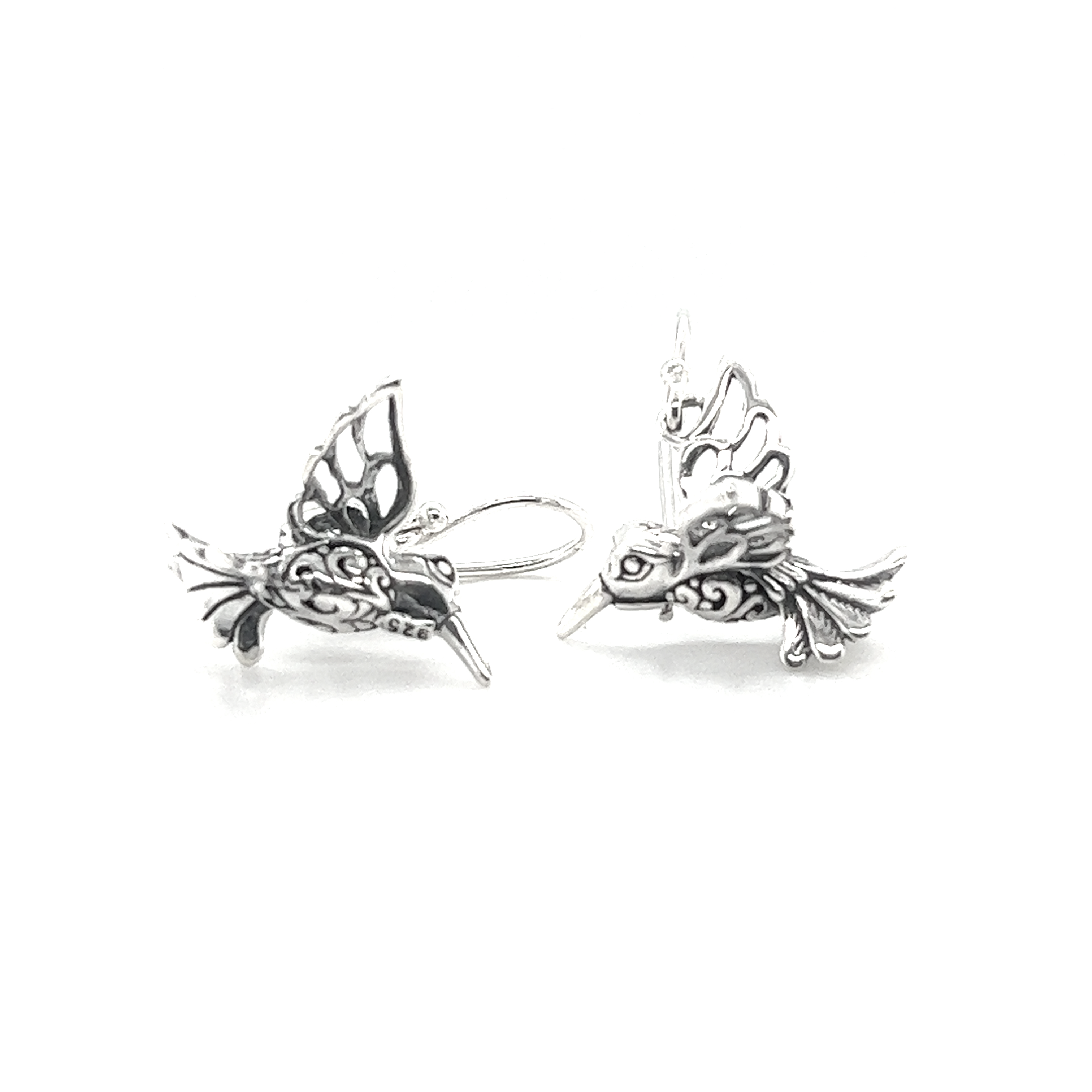 Super Silver Filigree Hummingbird earrings.
