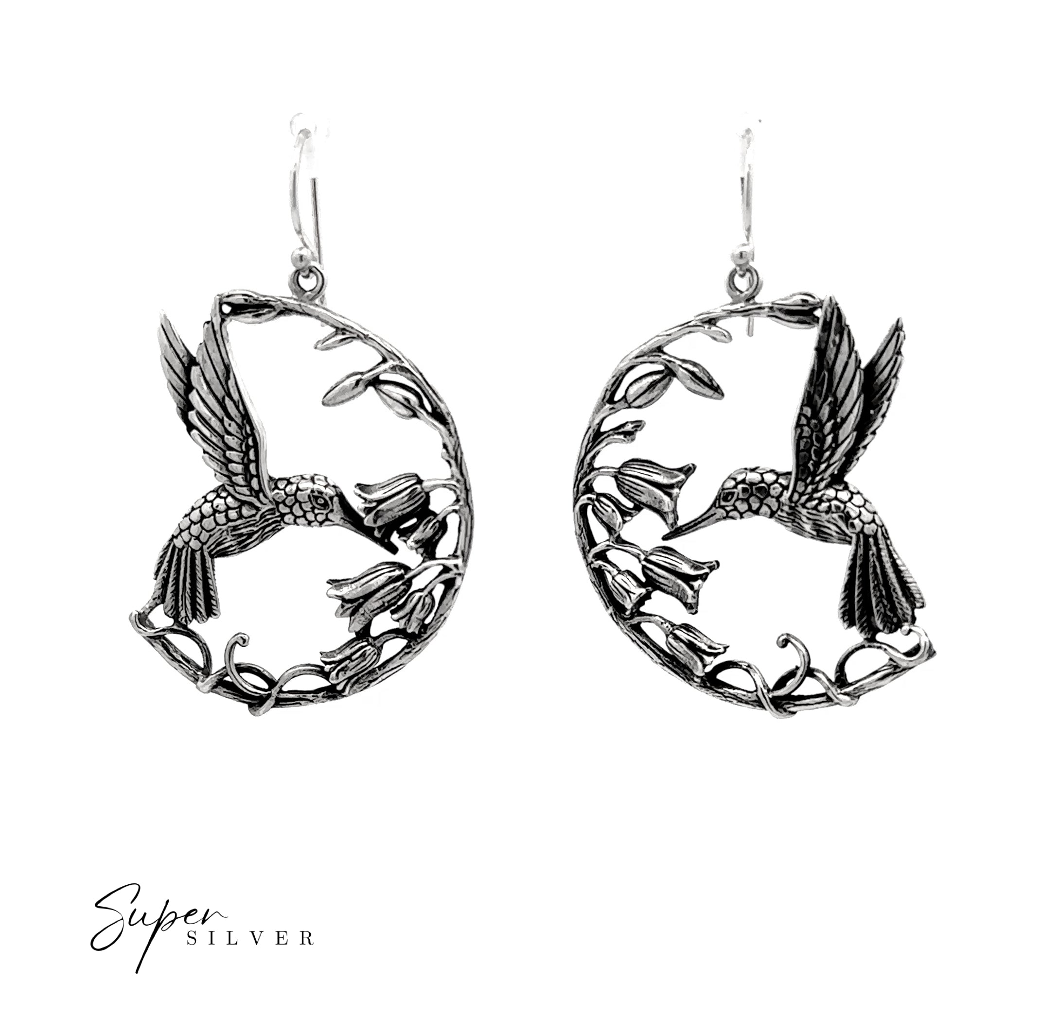 Floral Hummingbird Earrings