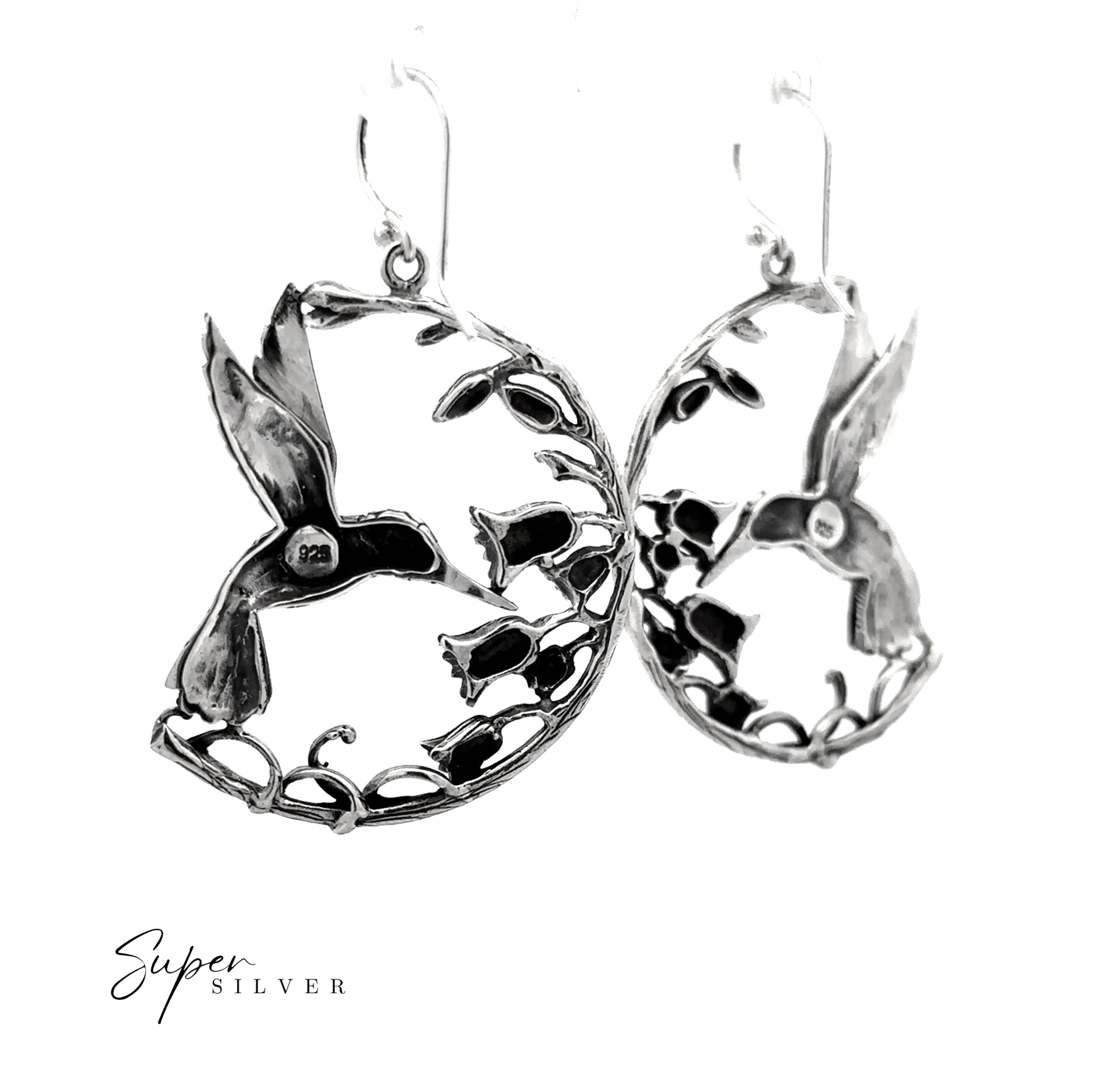 Floral Hummingbird Earrings