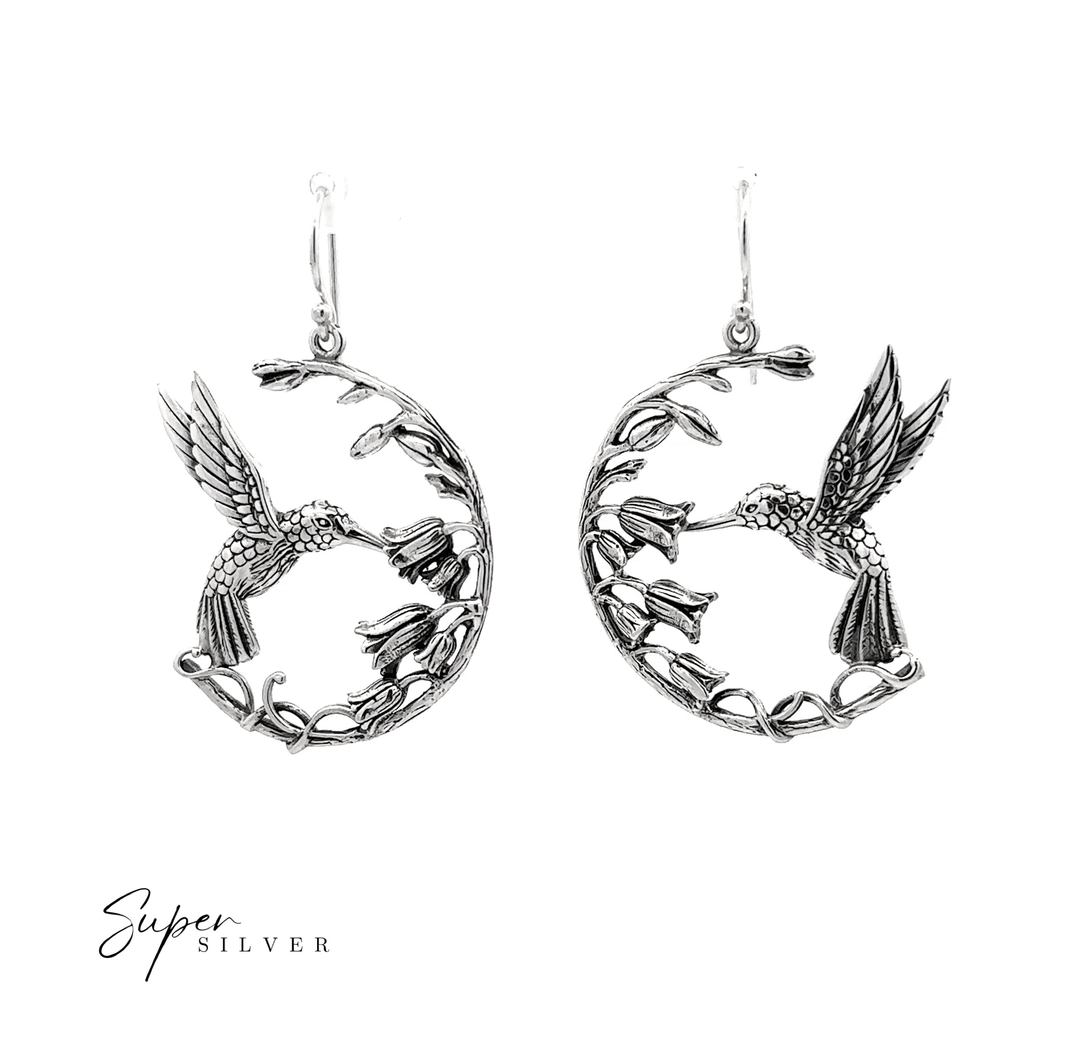 Floral Hummingbird Earrings