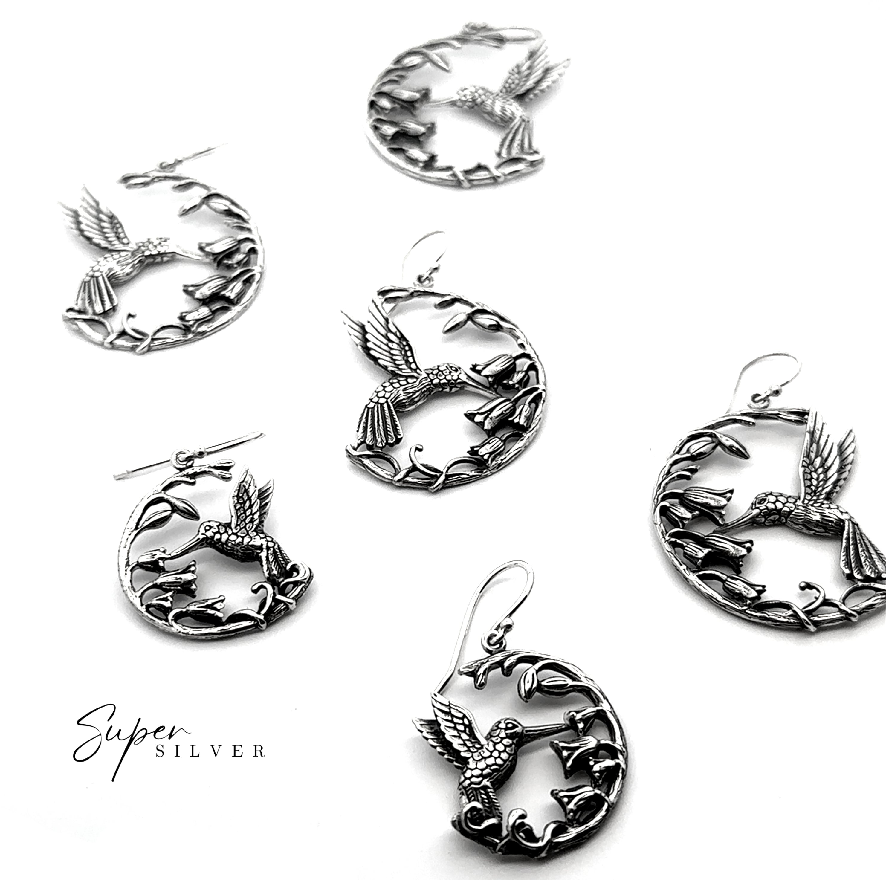 Floral Hummingbird Earrings