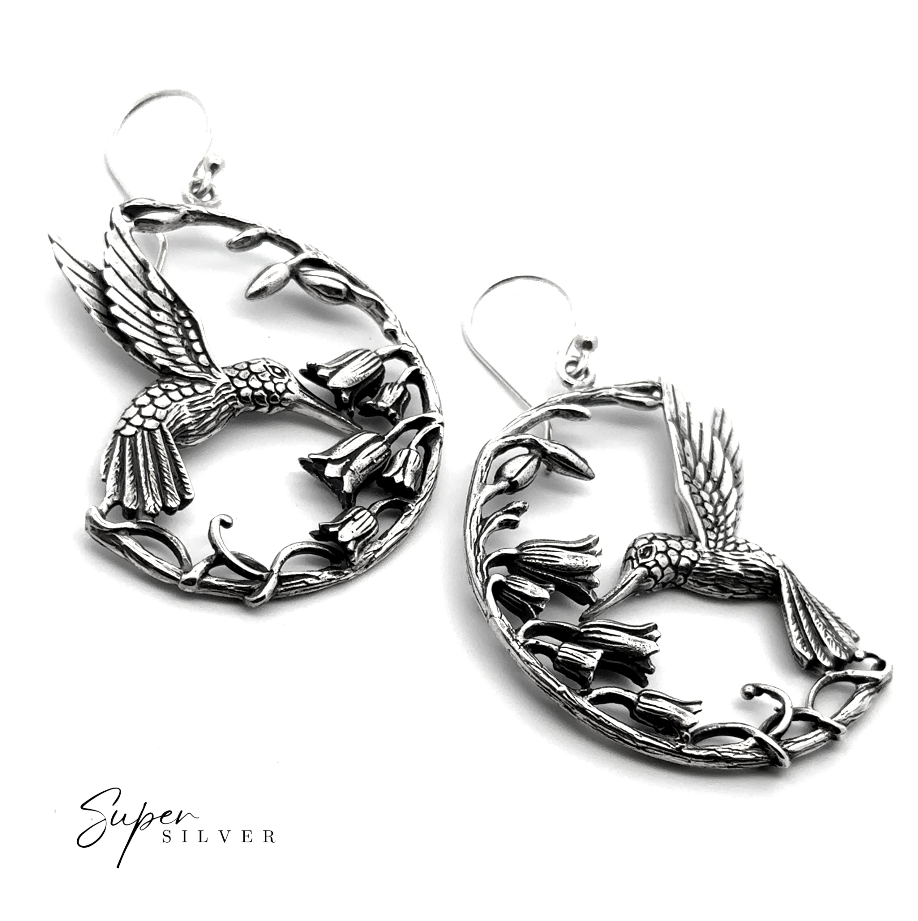 Floral Hummingbird Earrings