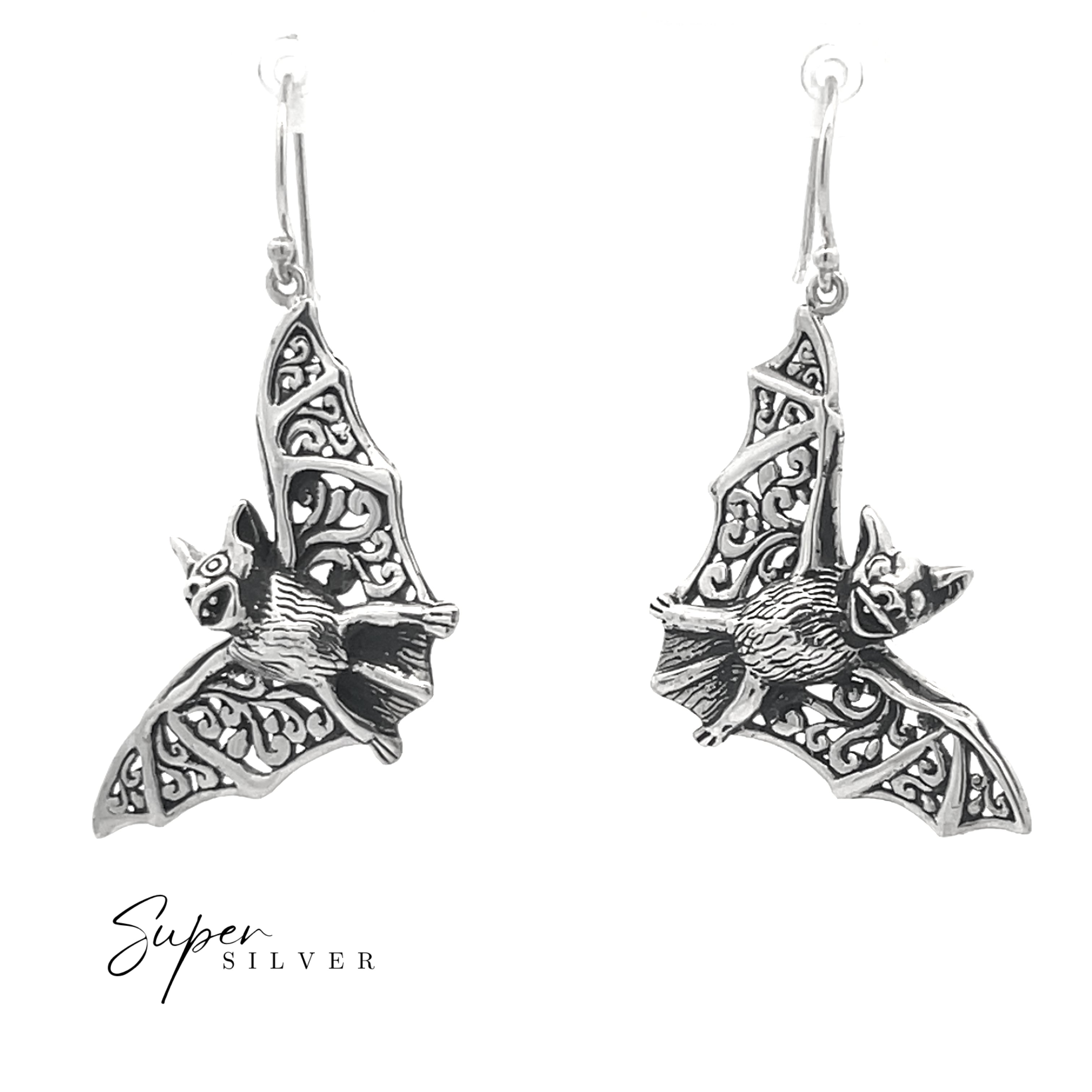 Filigree Bat Earrings