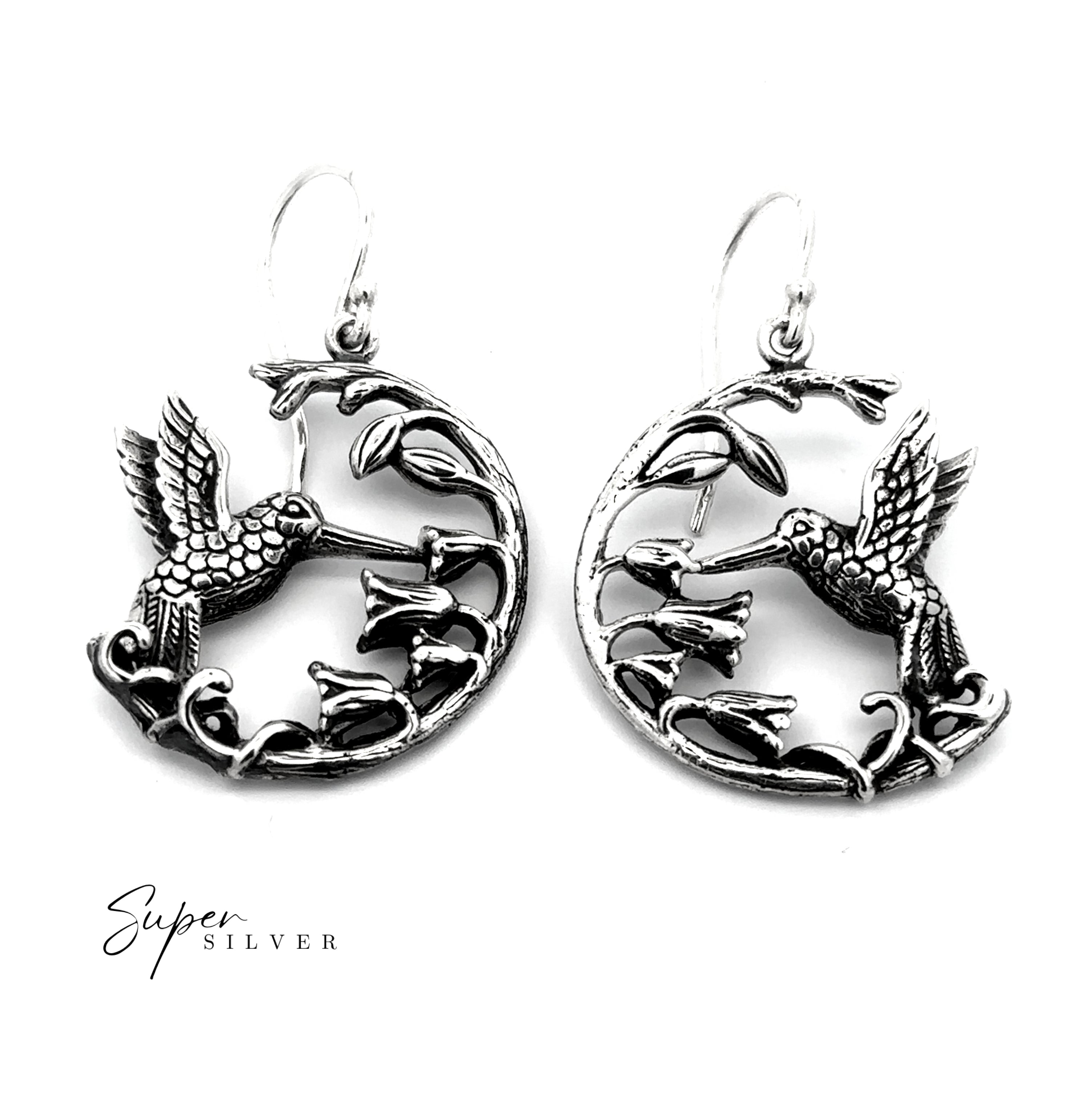 Floral Hummingbird Earrings