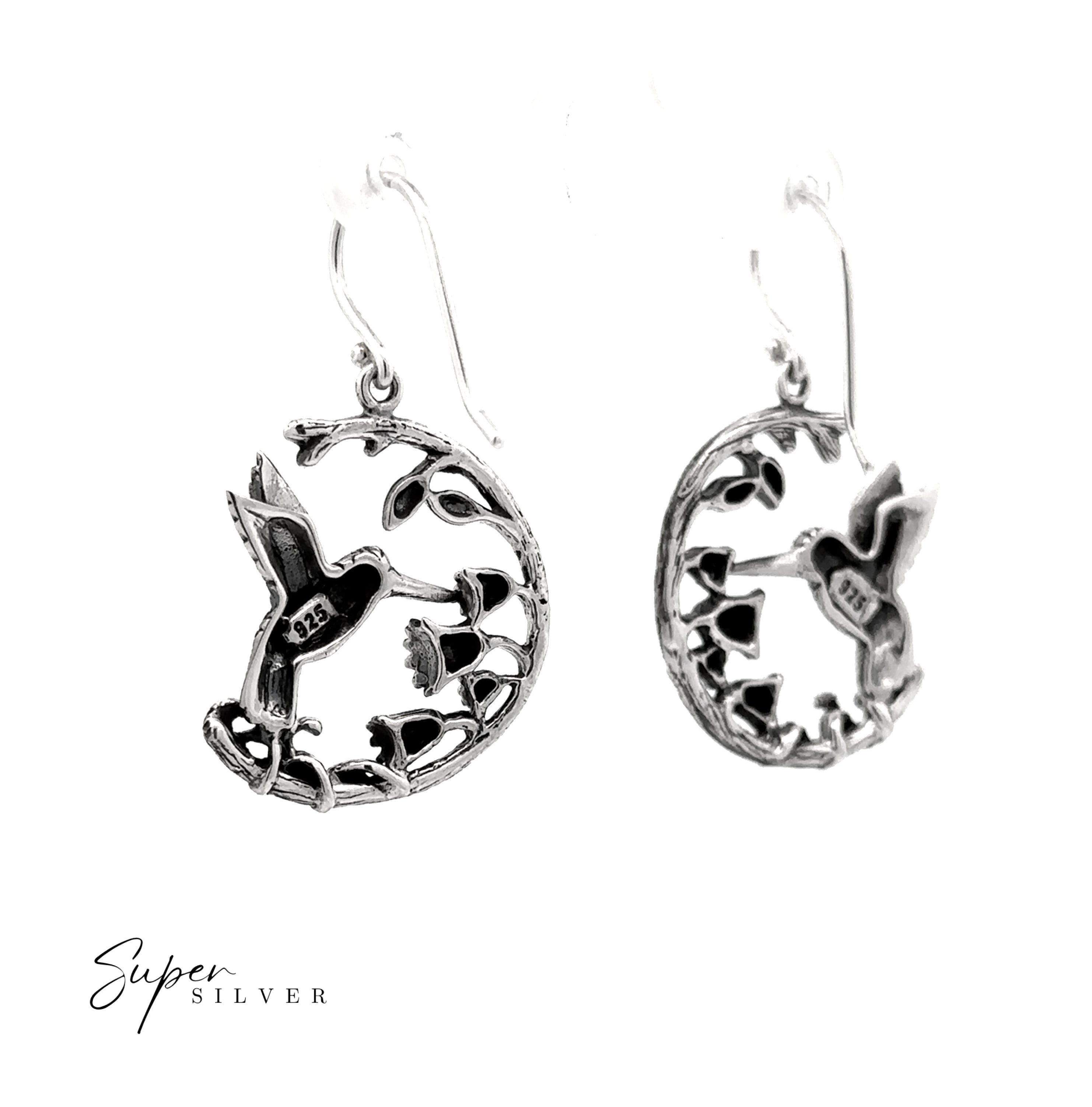 Floral Hummingbird Earrings