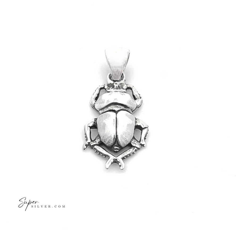 
                  
                    Skillfully crafted in sterling silver, the Little Beetle Pendant captures the charm of ancient Egyptian jewelry set against a pristine white background.
                  
                