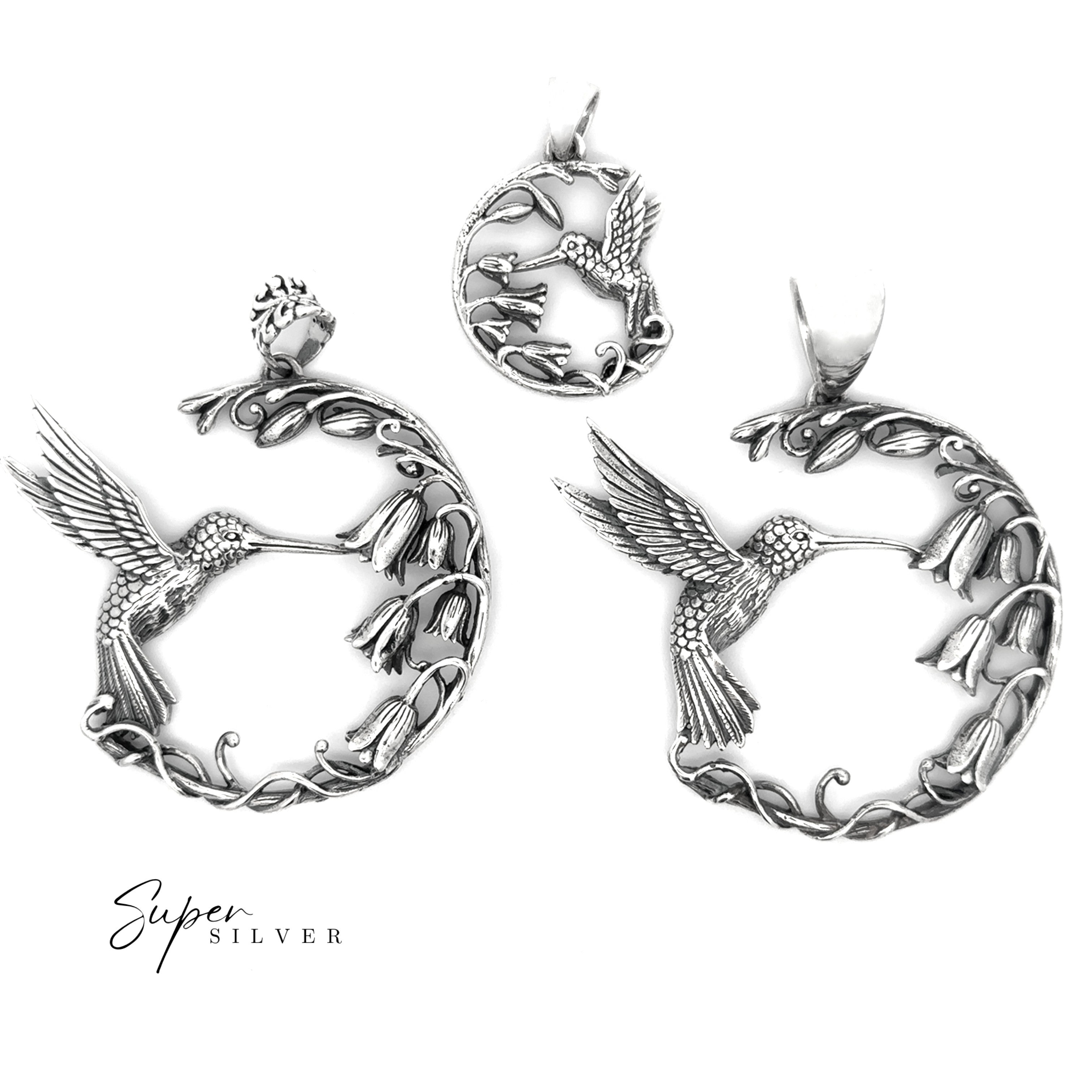 Floral Hummingbird Pendant
