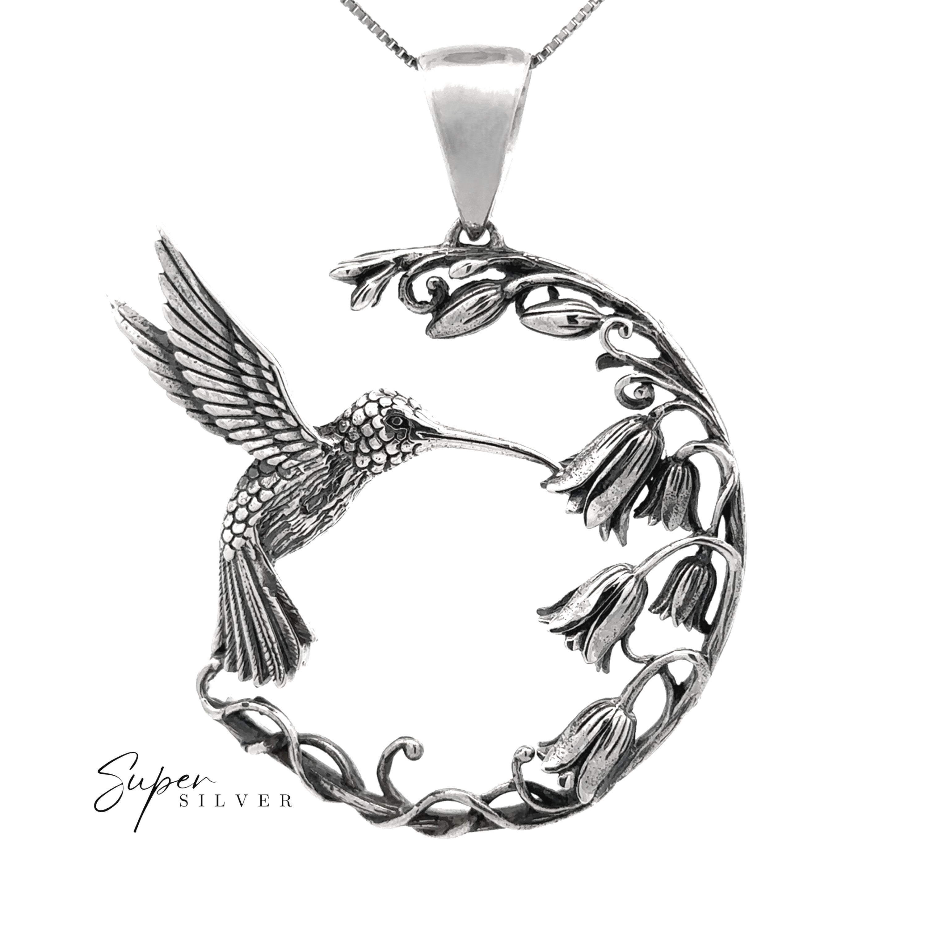 Floral Hummingbird Pendant