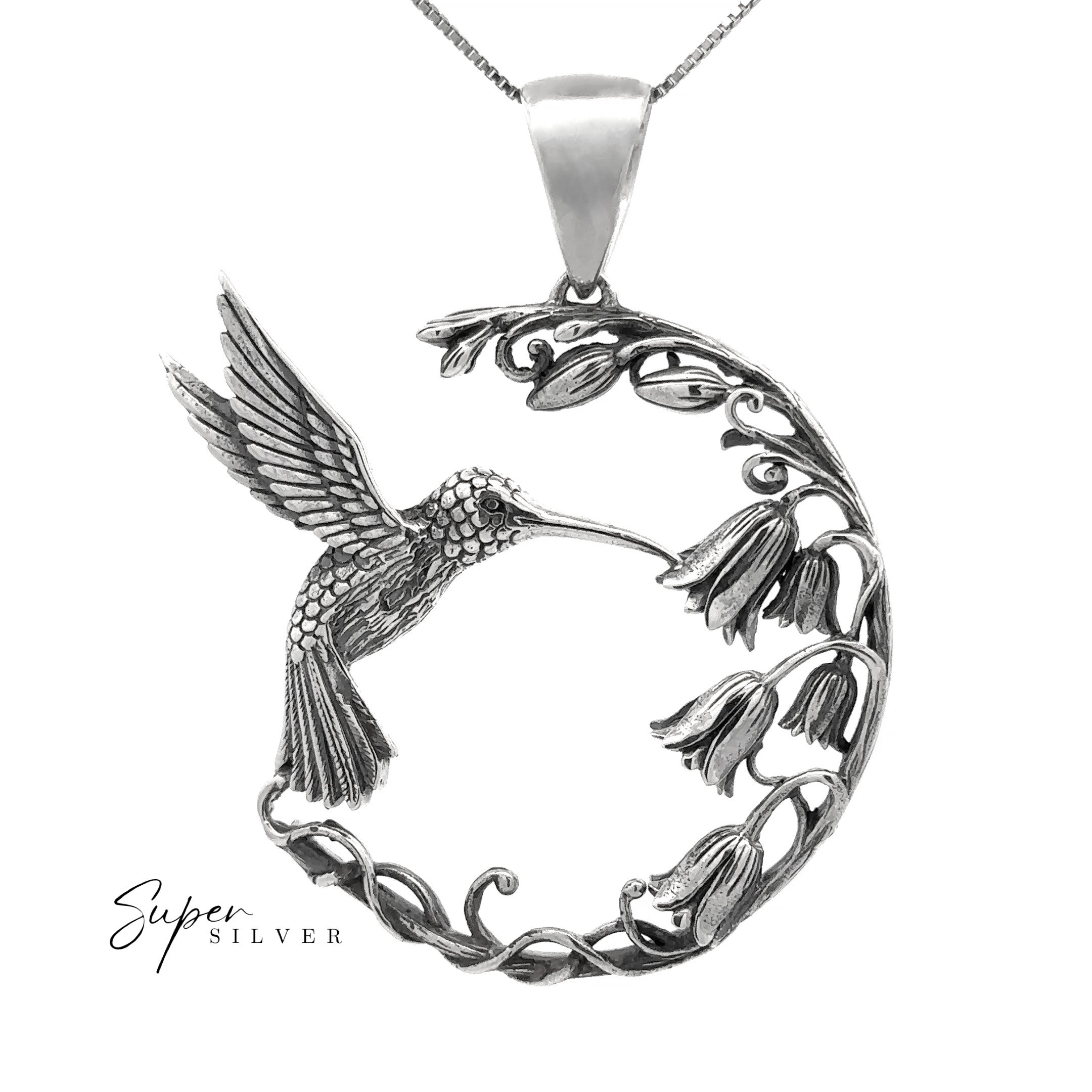 Floral Hummingbird Pendant