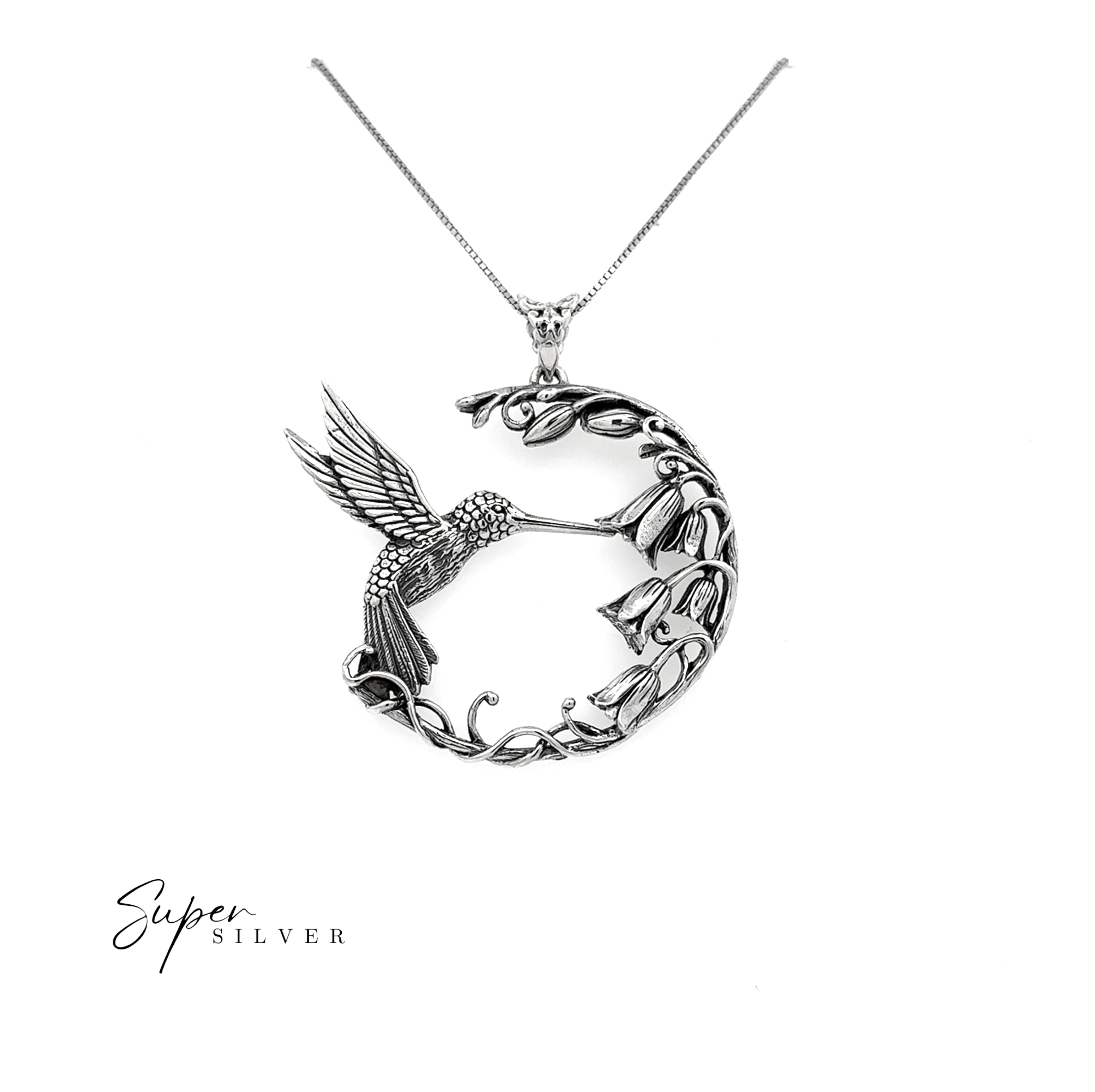 Floral Hummingbird Pendant