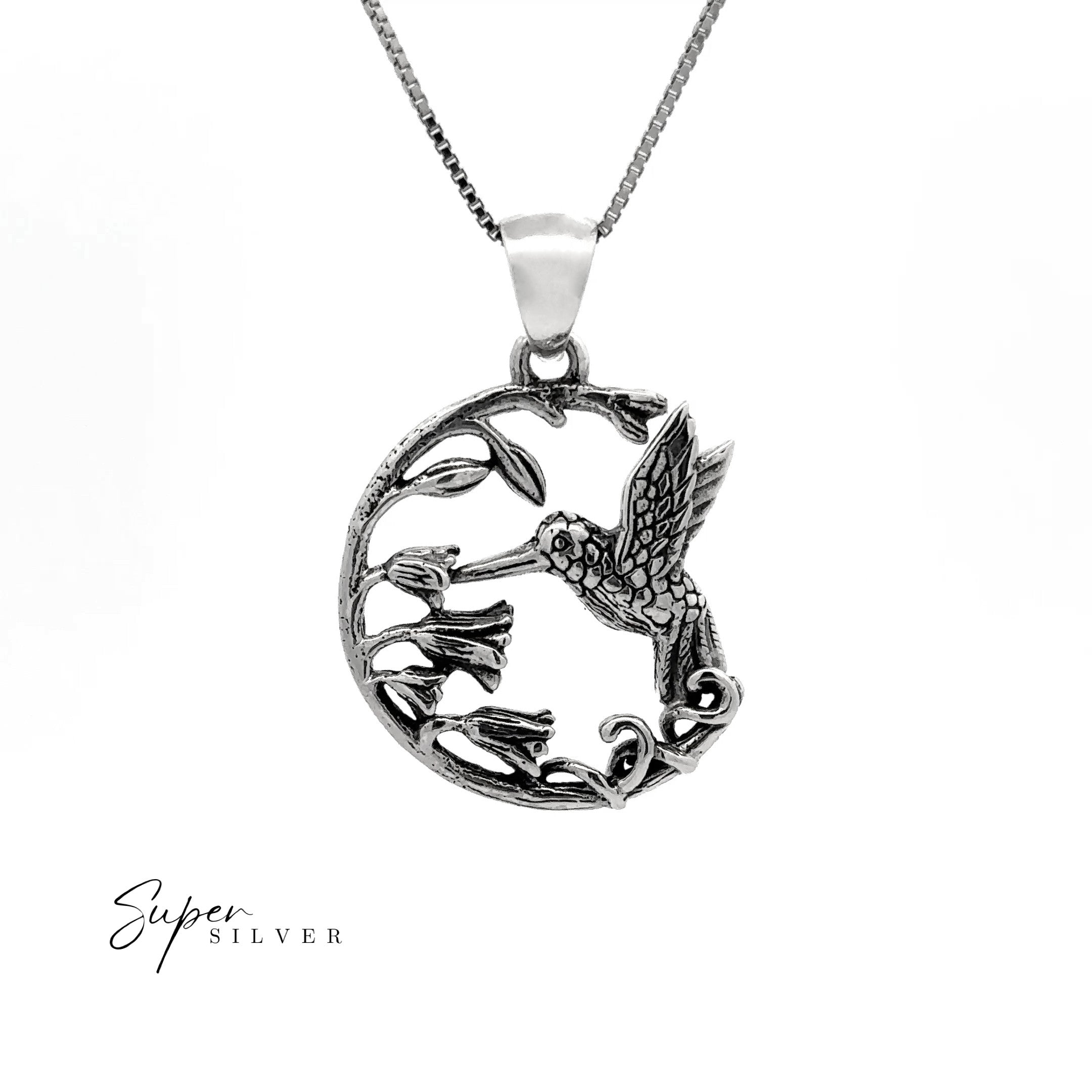 Floral Hummingbird Pendant
