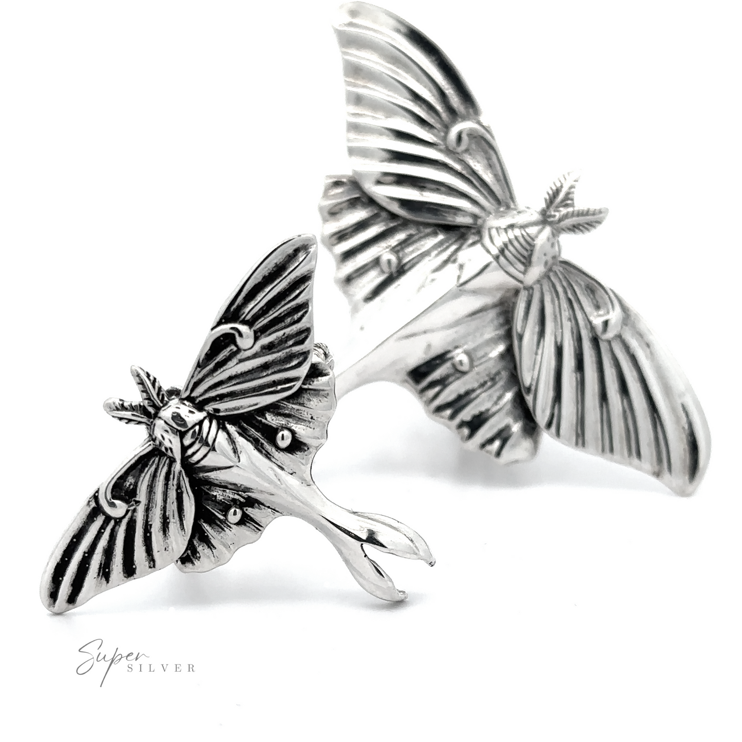 A Statement Lunar Moth Ring with wings.