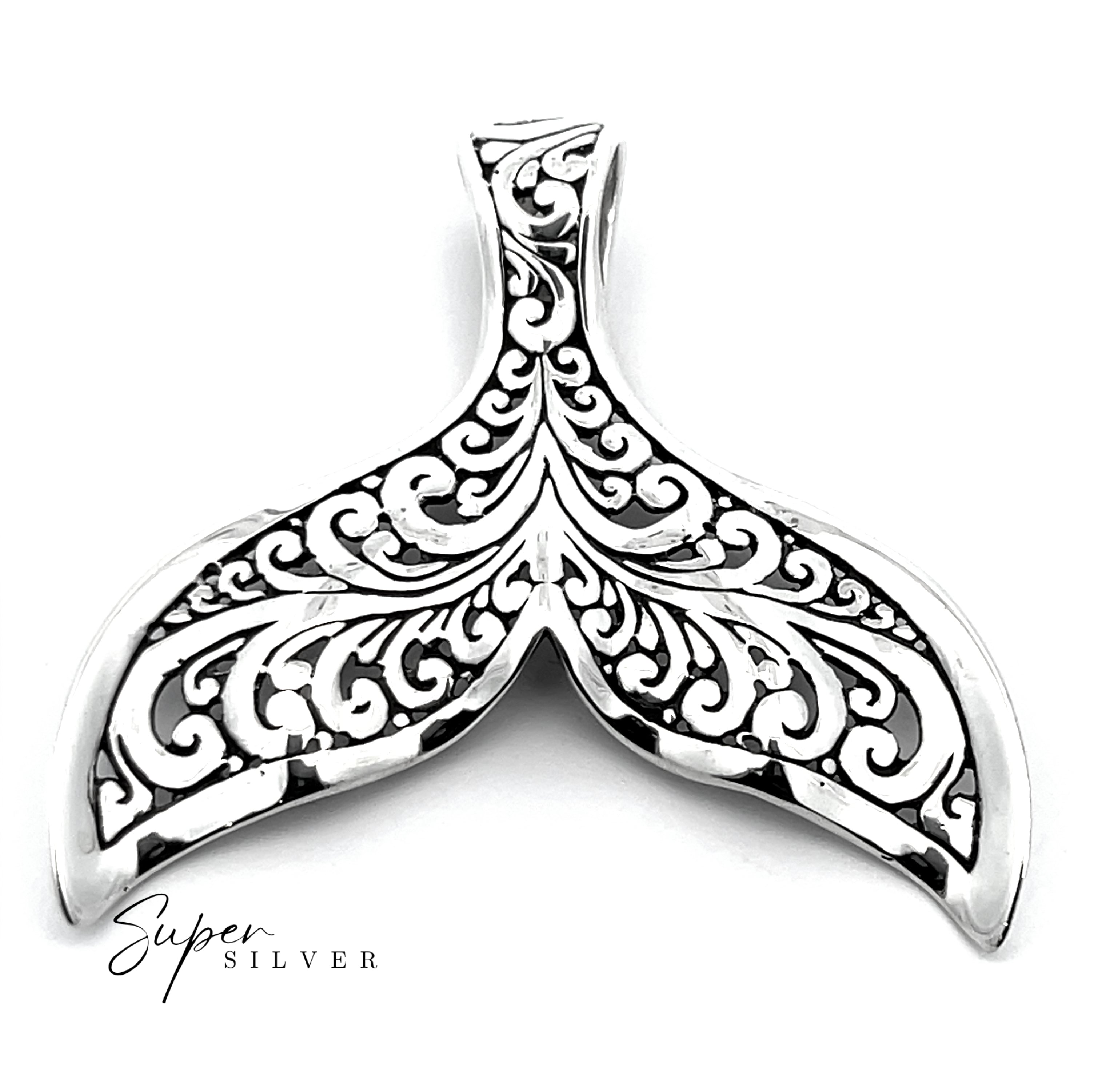 Stunning Full Filigree Whale Tail Pendant