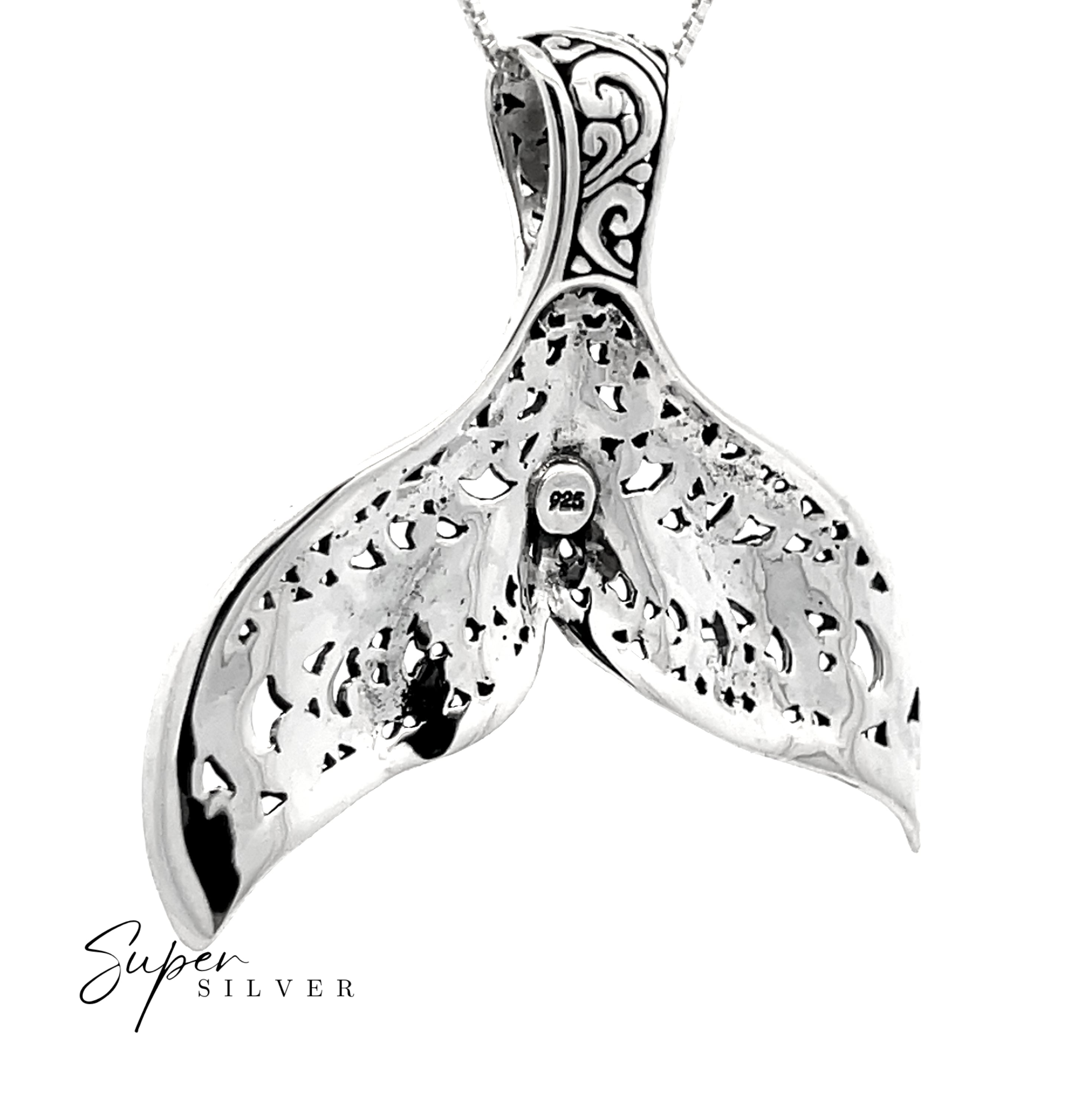 Stunning Full Filigree Whale Tail Pendant