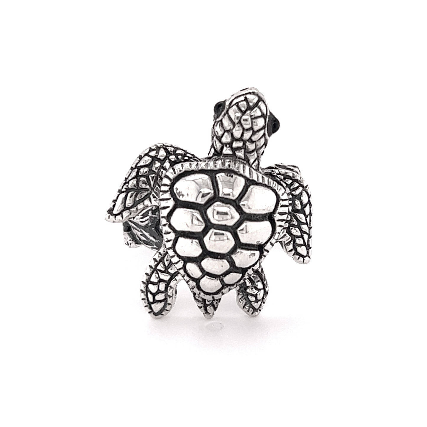 
                  
                    A Sea Turtle Ring from the Designer Collection, crafted with .925 sterling silver, showcased on a white background.
                  
                