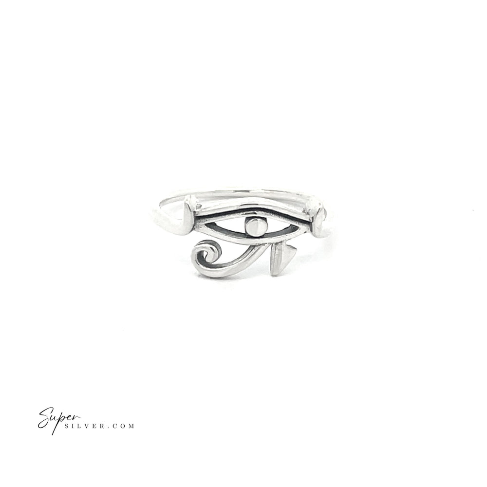 
                  
                    Simple Eye of Ra Ring crafted in sterling silver, featuring a high polish finish on a plain white background.
                  
                