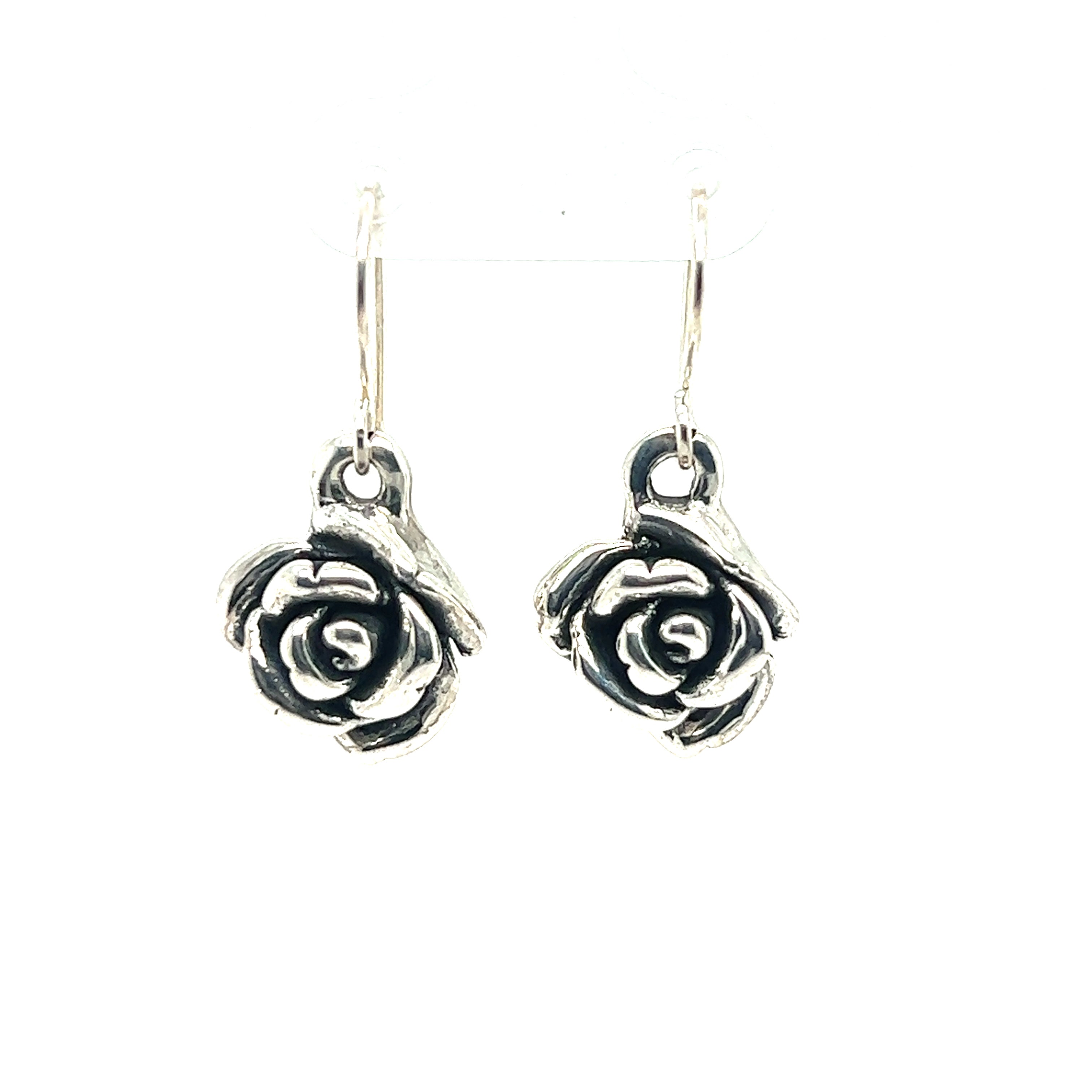 Rainbow Rose Oxidised Rose Earrings - Handmade Jewellery UK Odissa