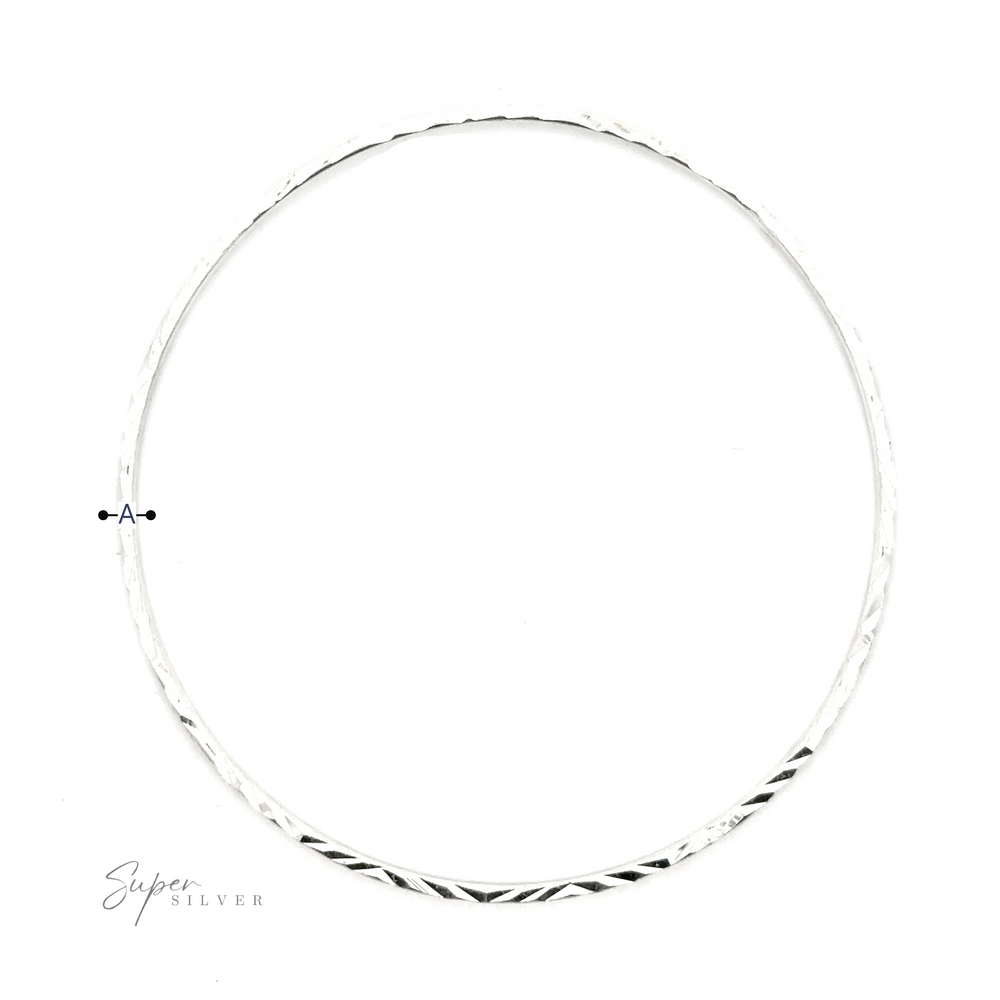 
                  
                    An elegant Dainty Squared Diamond Cut Bangle with a circle in the middle.
                  
                
