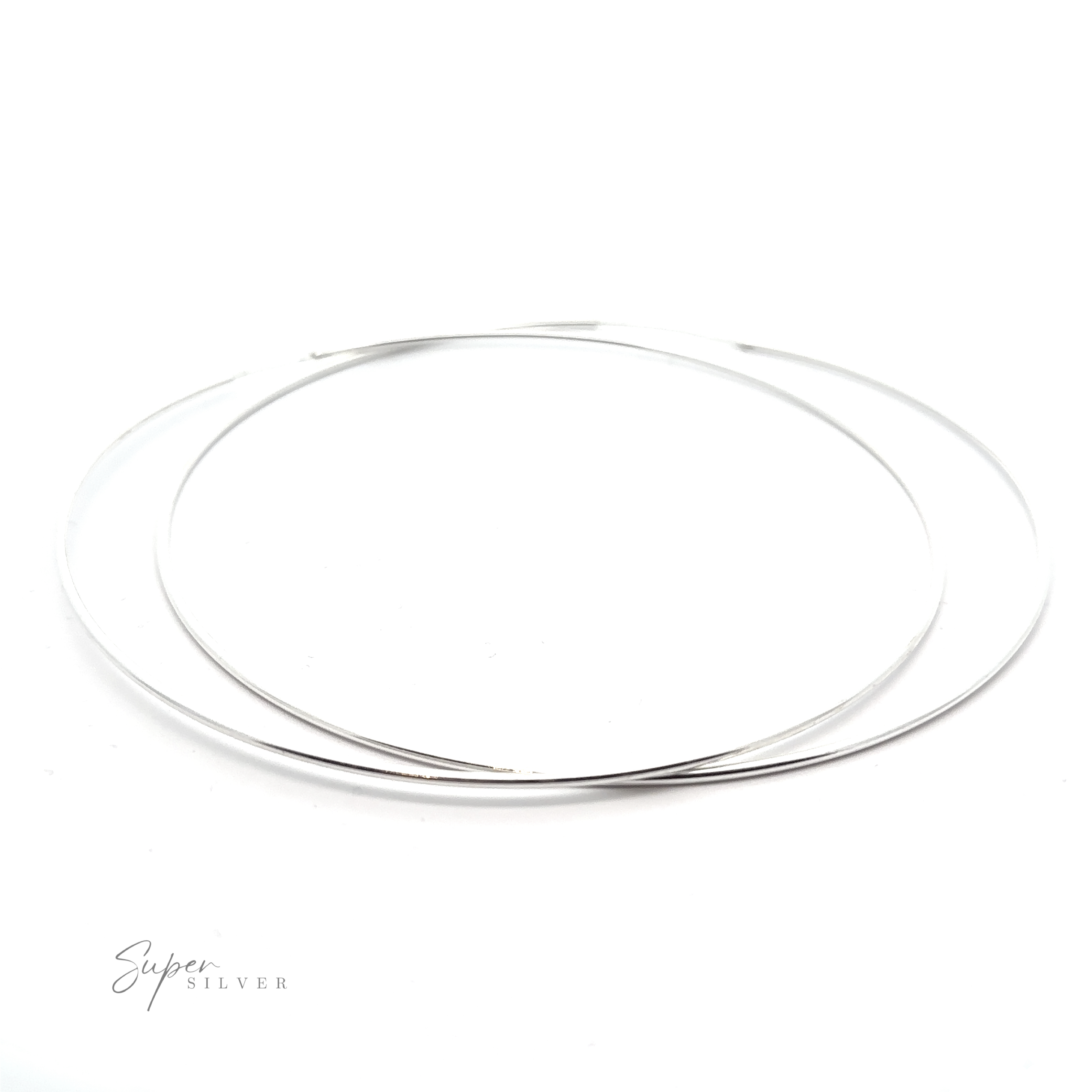 A pair of 1.5mm Infinity Hoops with a versatile flair on a white background.