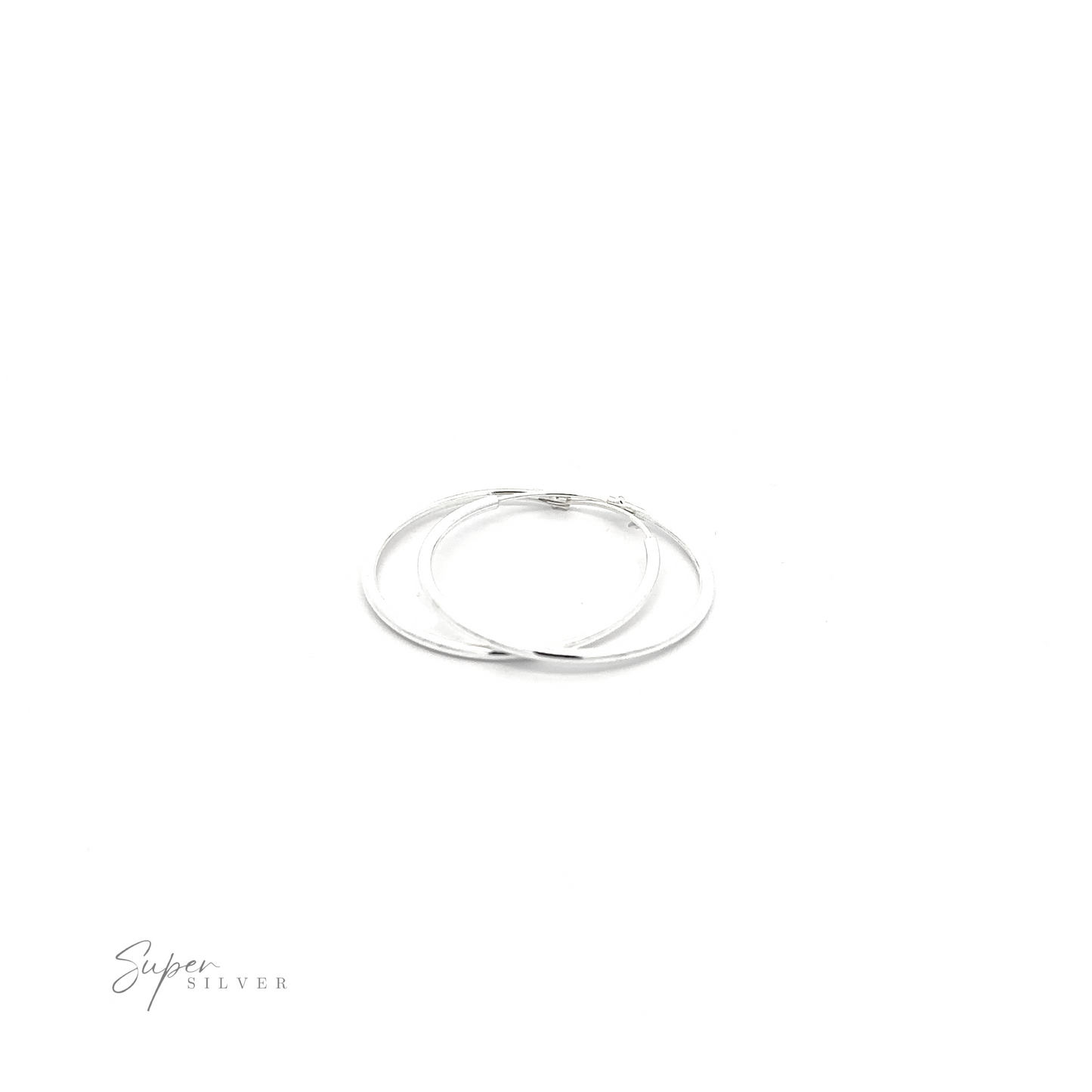 
                  
                    A minimalist 1.5mm Infinity Hoop ring on a white background.
                  
                