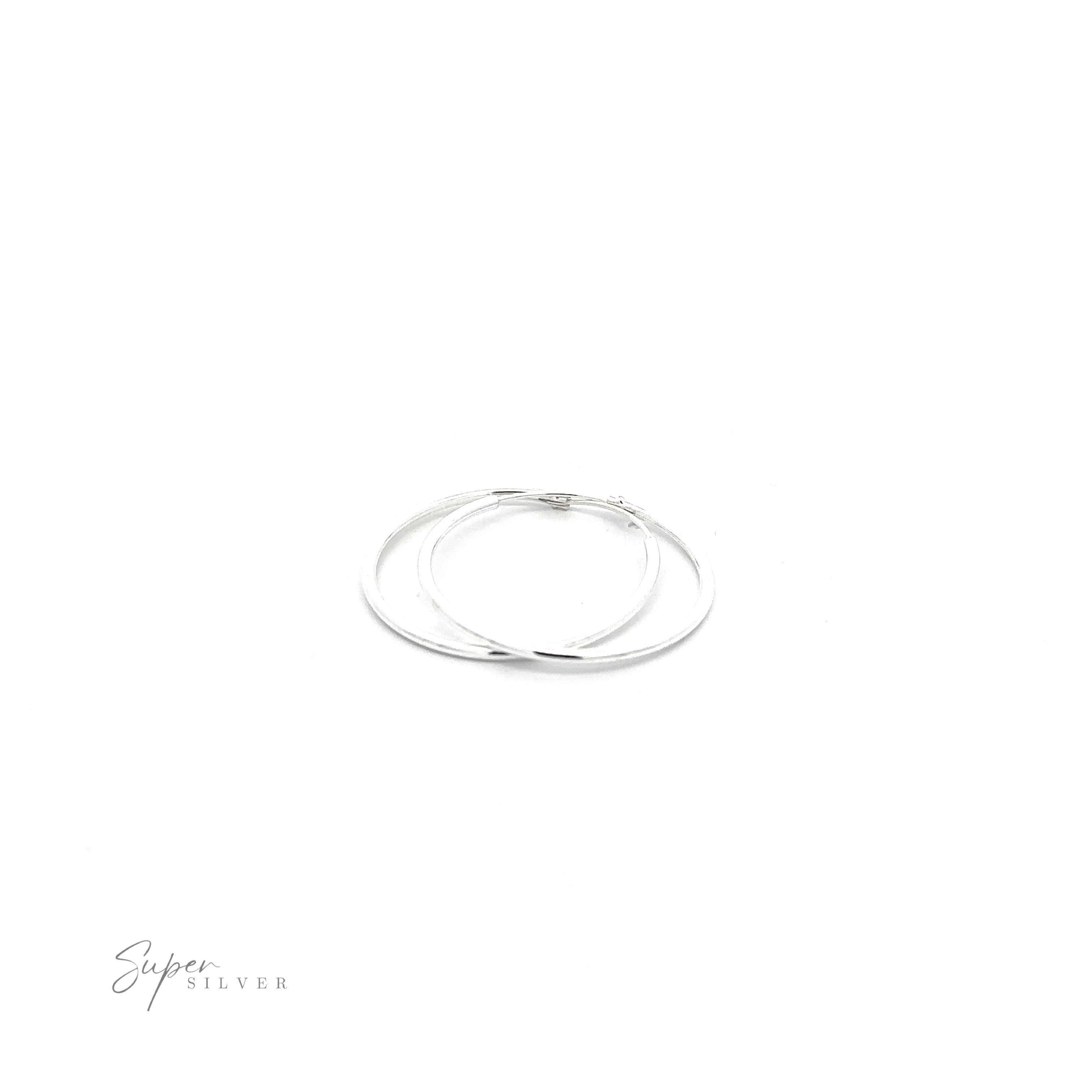 A minimalist 1.5mm Infinity Hoop ring on a white background.