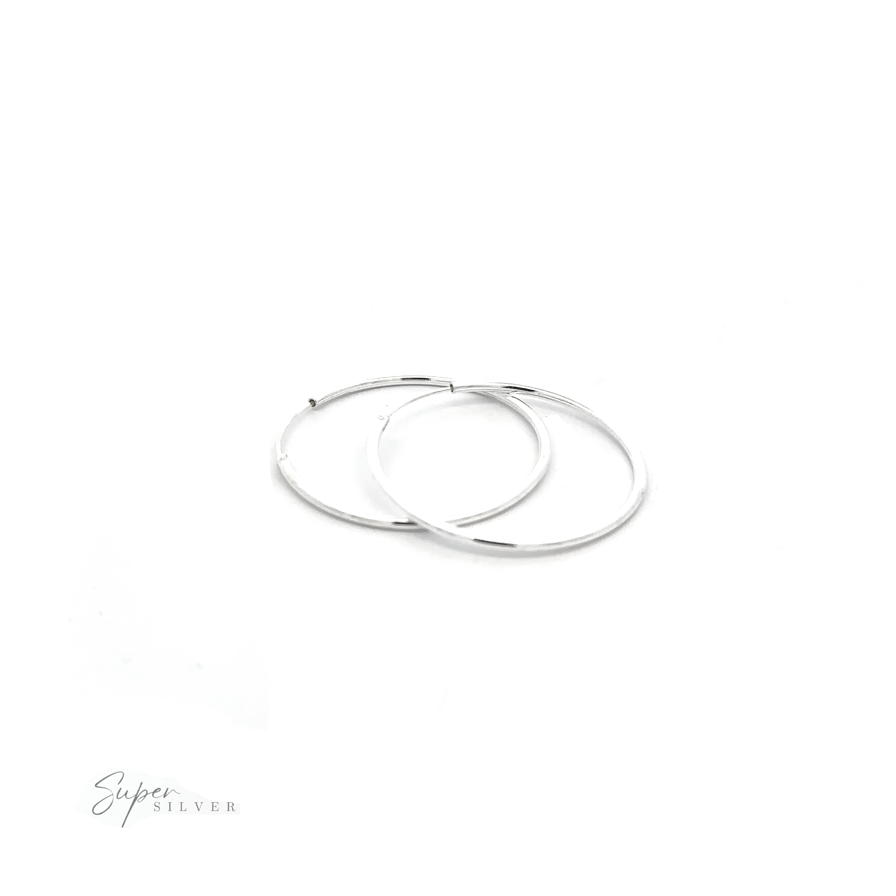 Versatile 1.5mm Infinity Hoop earrings with a minimalist flair, displayed on a white background.