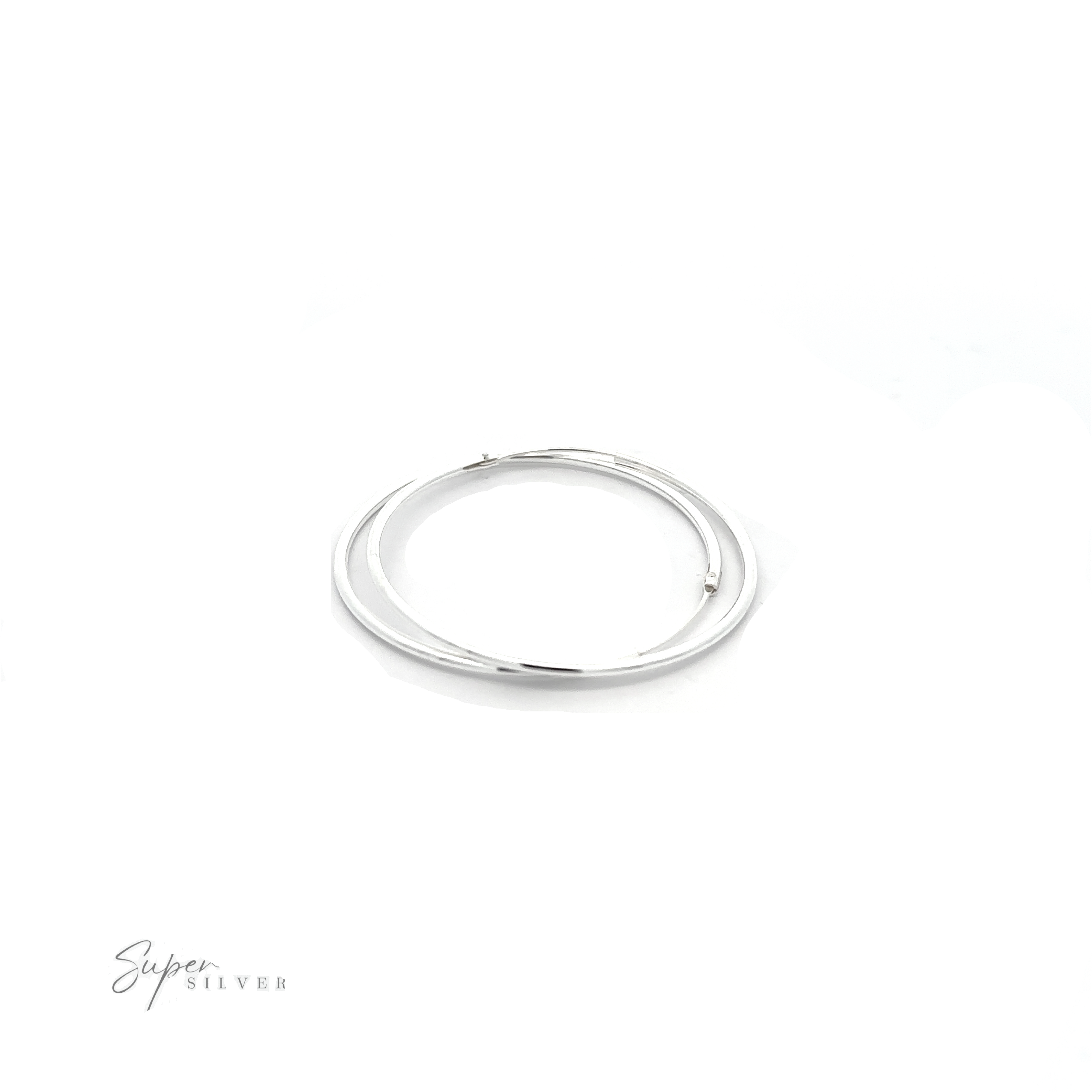 A versatile 1.5mm Infinity Hoops on a white background, adding a minimalist flair to any outfit.