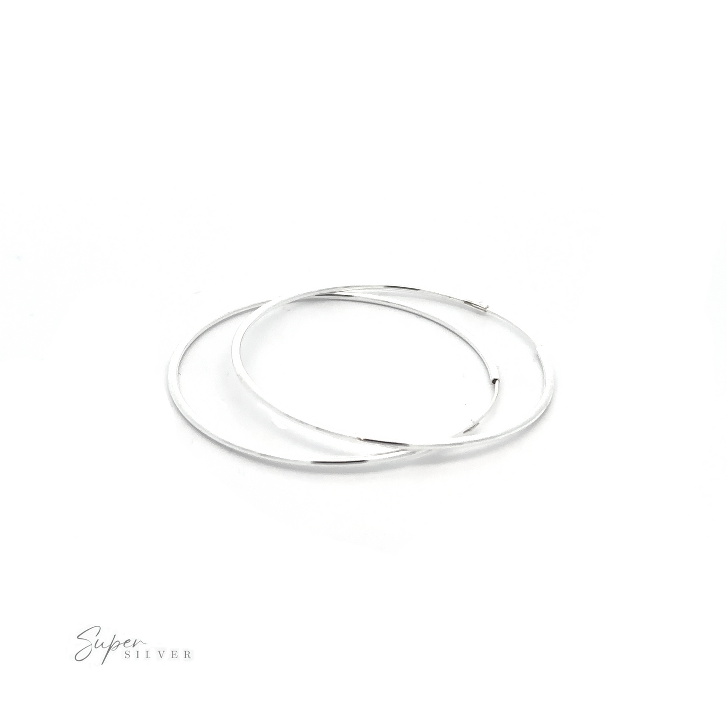 
                  
                    Two 1.5mm Infinity Hoops with a minimalist flair on a white background.
                  
                
