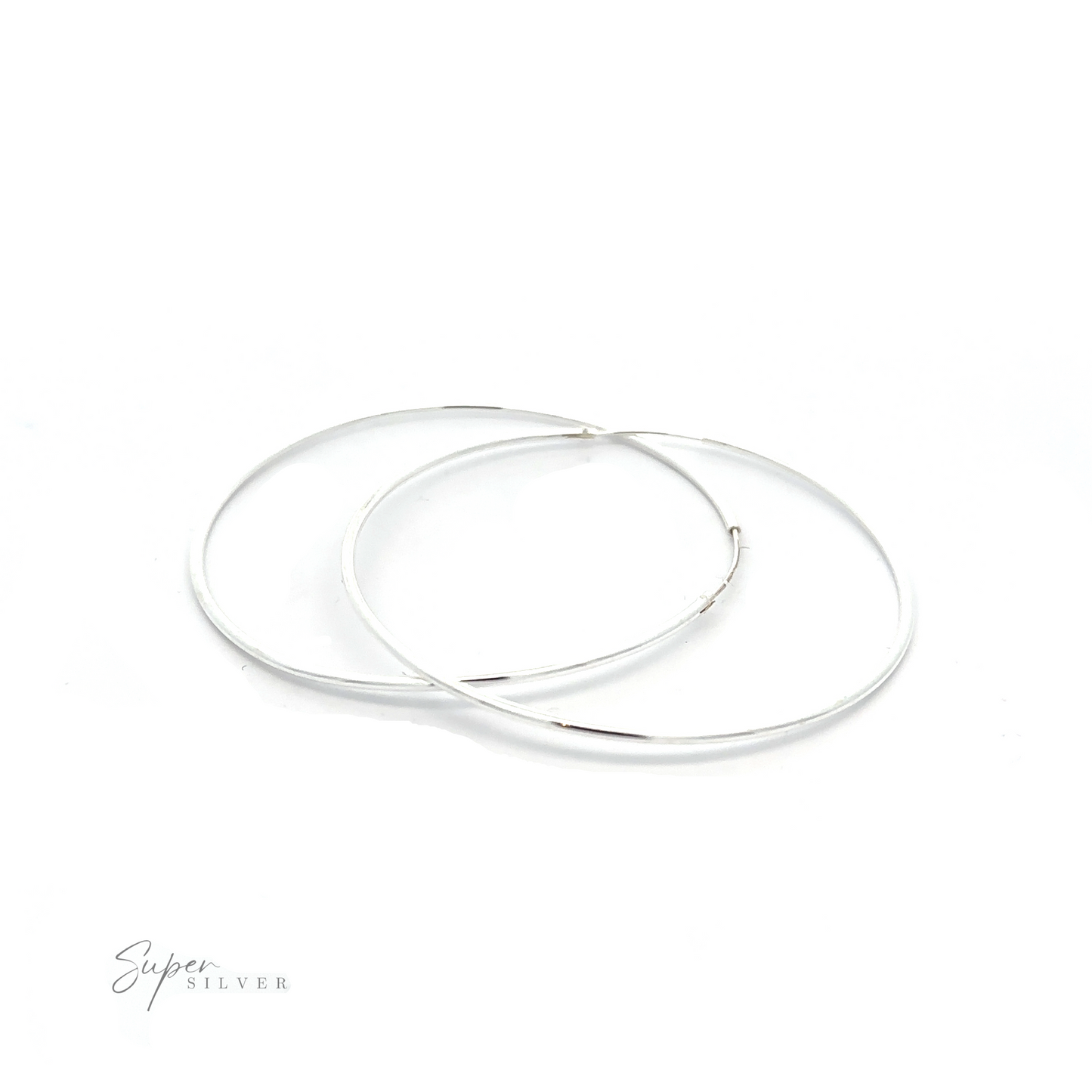 
                  
                    Two versatile 1.5mm Infinity Hoops add a minimalist flair on a white background.
                  
                