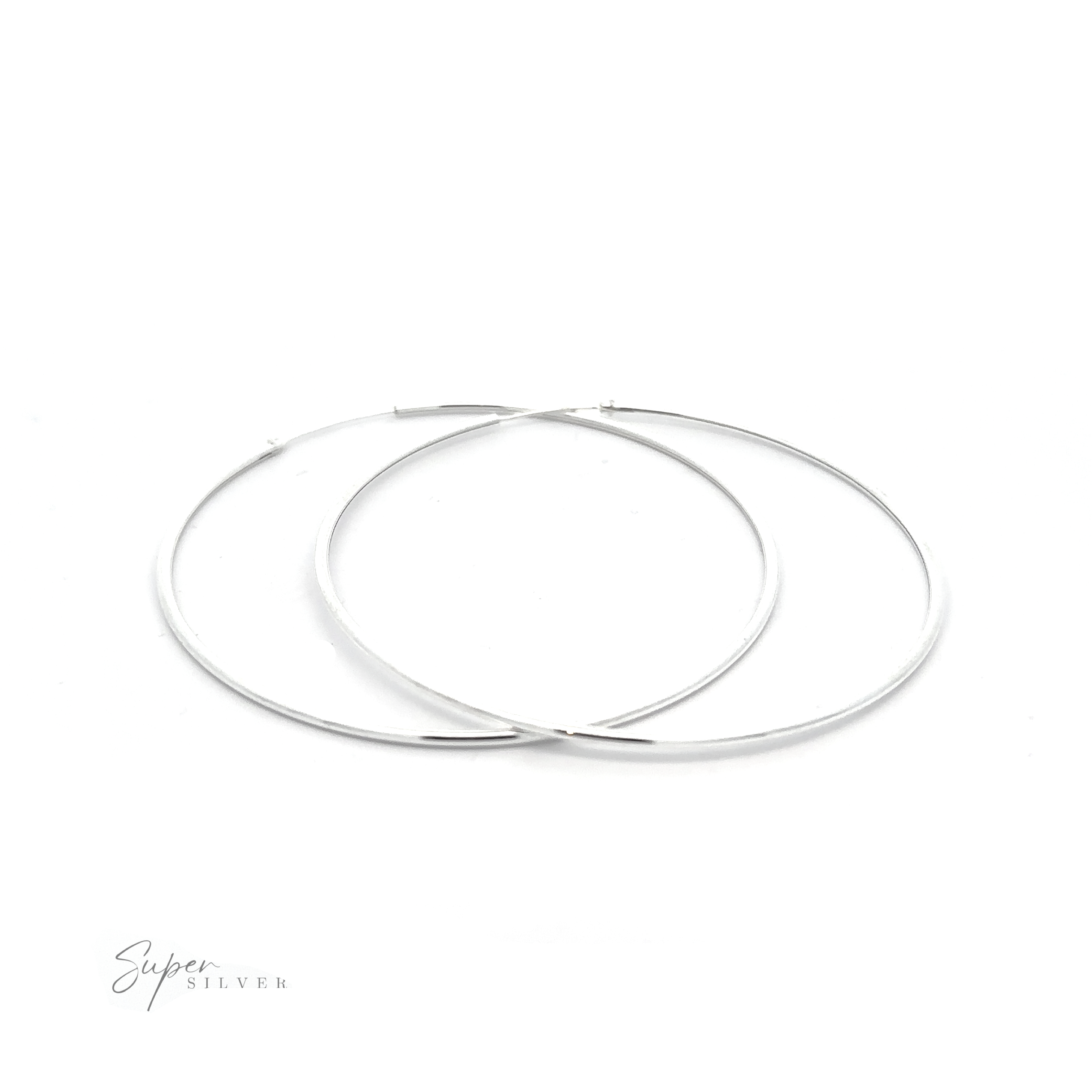Two 1.5mm Infinity Hoops with a minimalist flair on a white background.