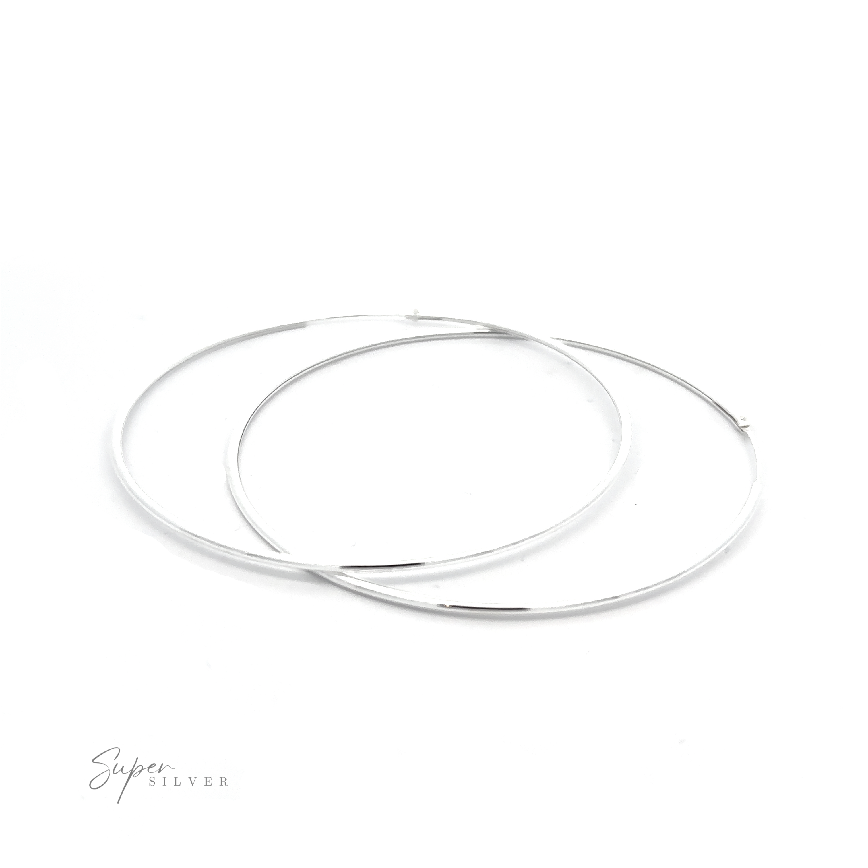 A pair of versatile 1.5mm Infinity Hoops with a minimalist flair displayed on a plain white background.