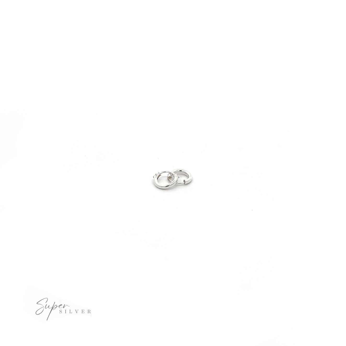 
                  
                    A pair of 1.5mm Infinity Hoops on a white background, adding versatile flair to any outfit.
                  
                