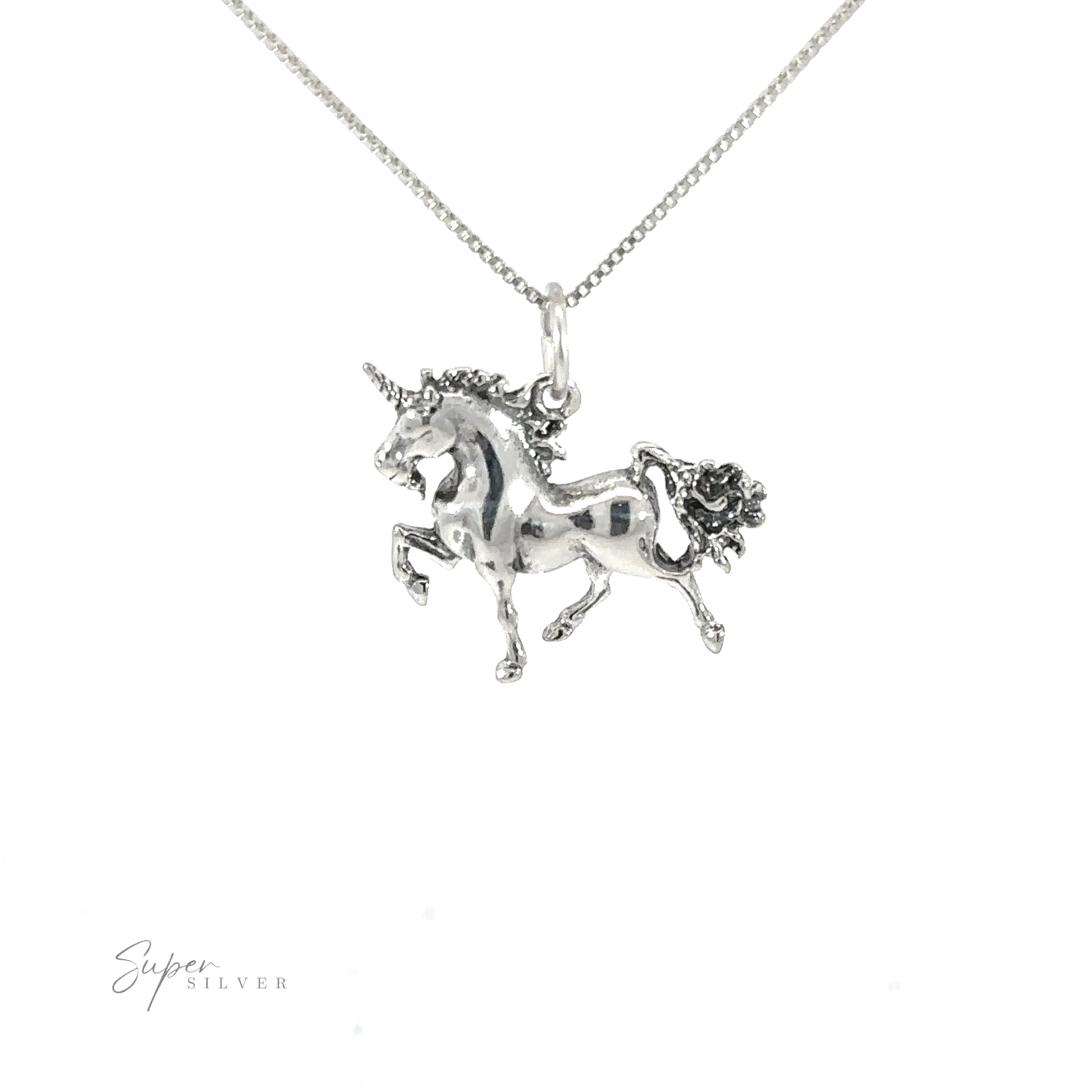 Sterling Silver Unicorn Pendant - Emeralds International LLC.