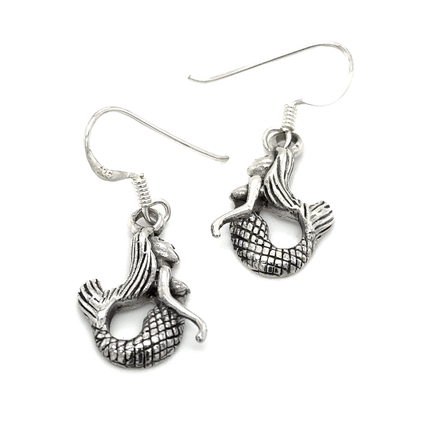 Sterling silver mermaid earrings clearance