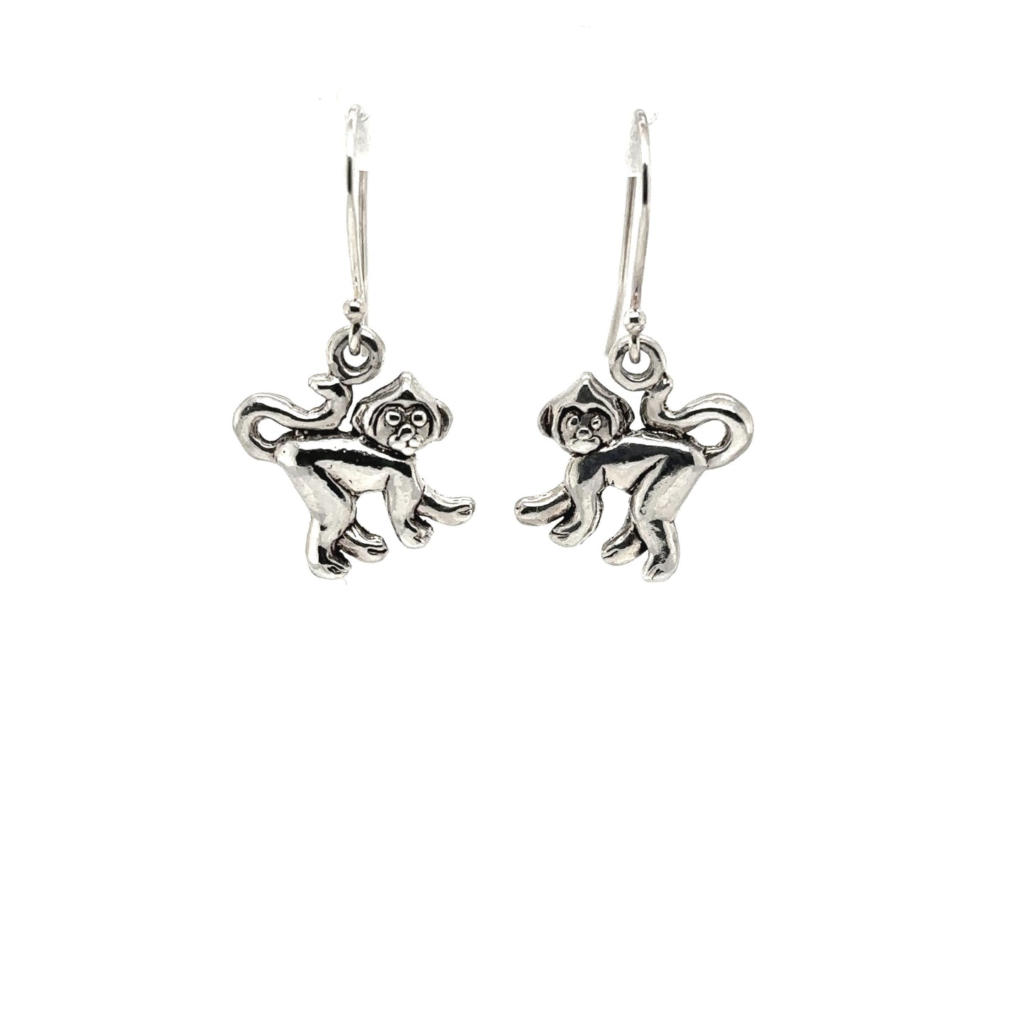
                  
                    A pair of cute Super Silver monkey earrings.
                  
                