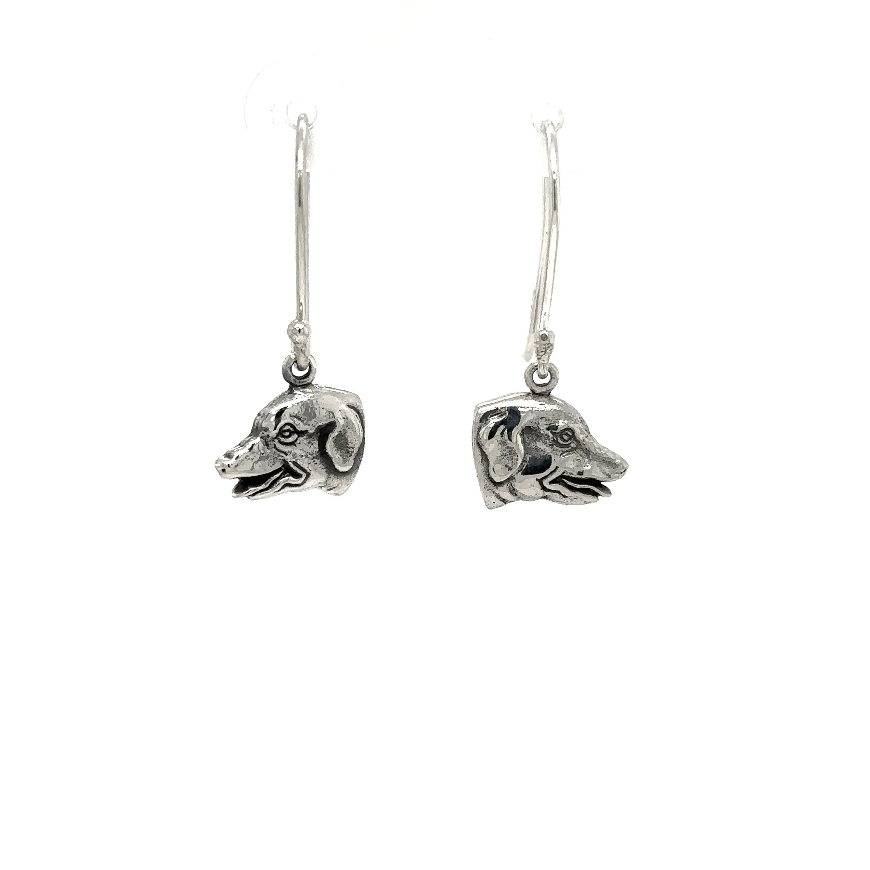 Super Silver Dog Earrings.